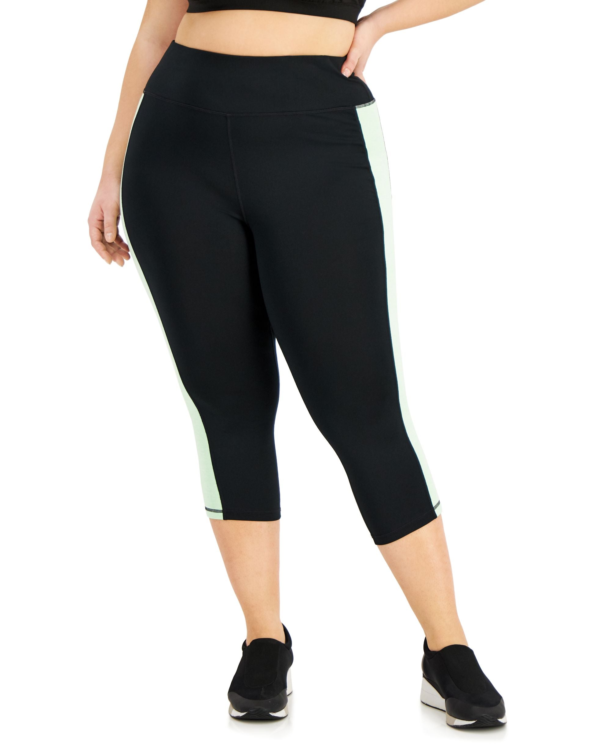 ID Ideology Plus Size Colorblocked Capri-Length Leggings
