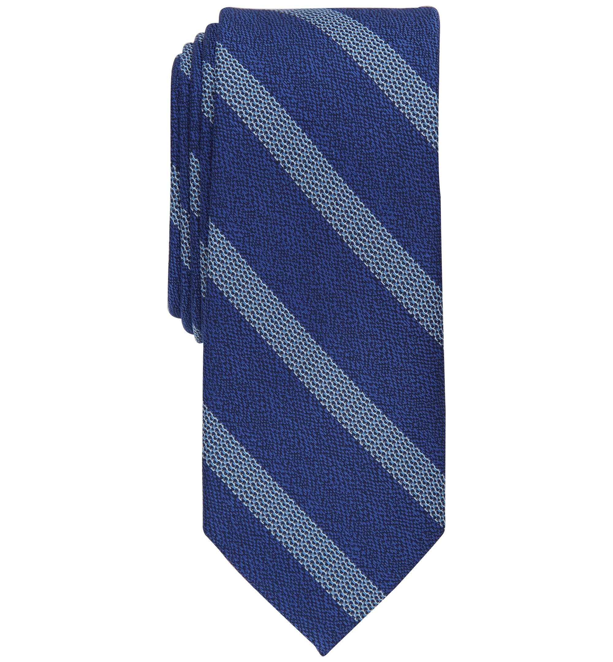 Men's Mellini Skinny-Fit Textured Stripe Tie