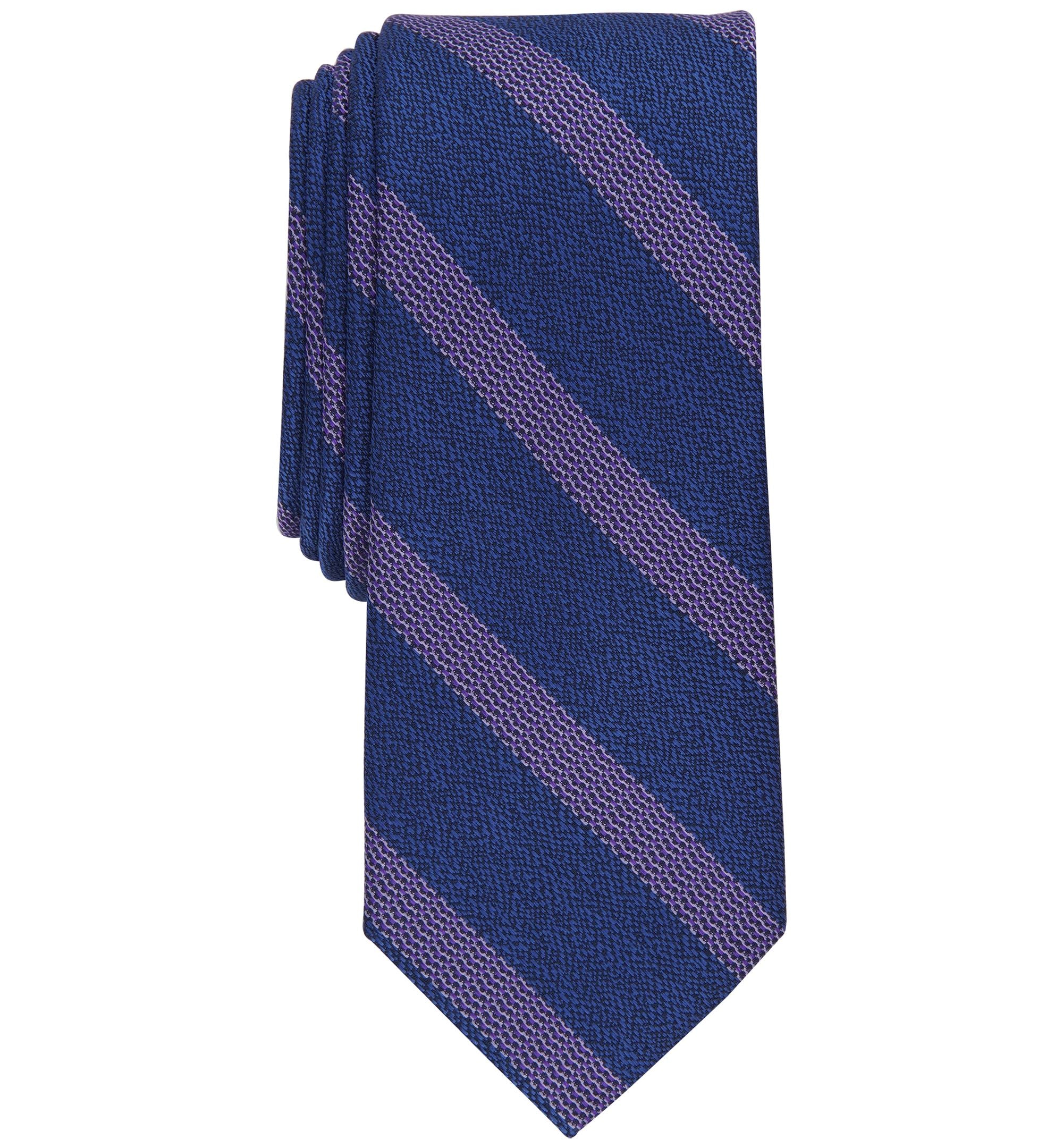 Men's Mellini Skinny-Fit Textured Stripe Tie