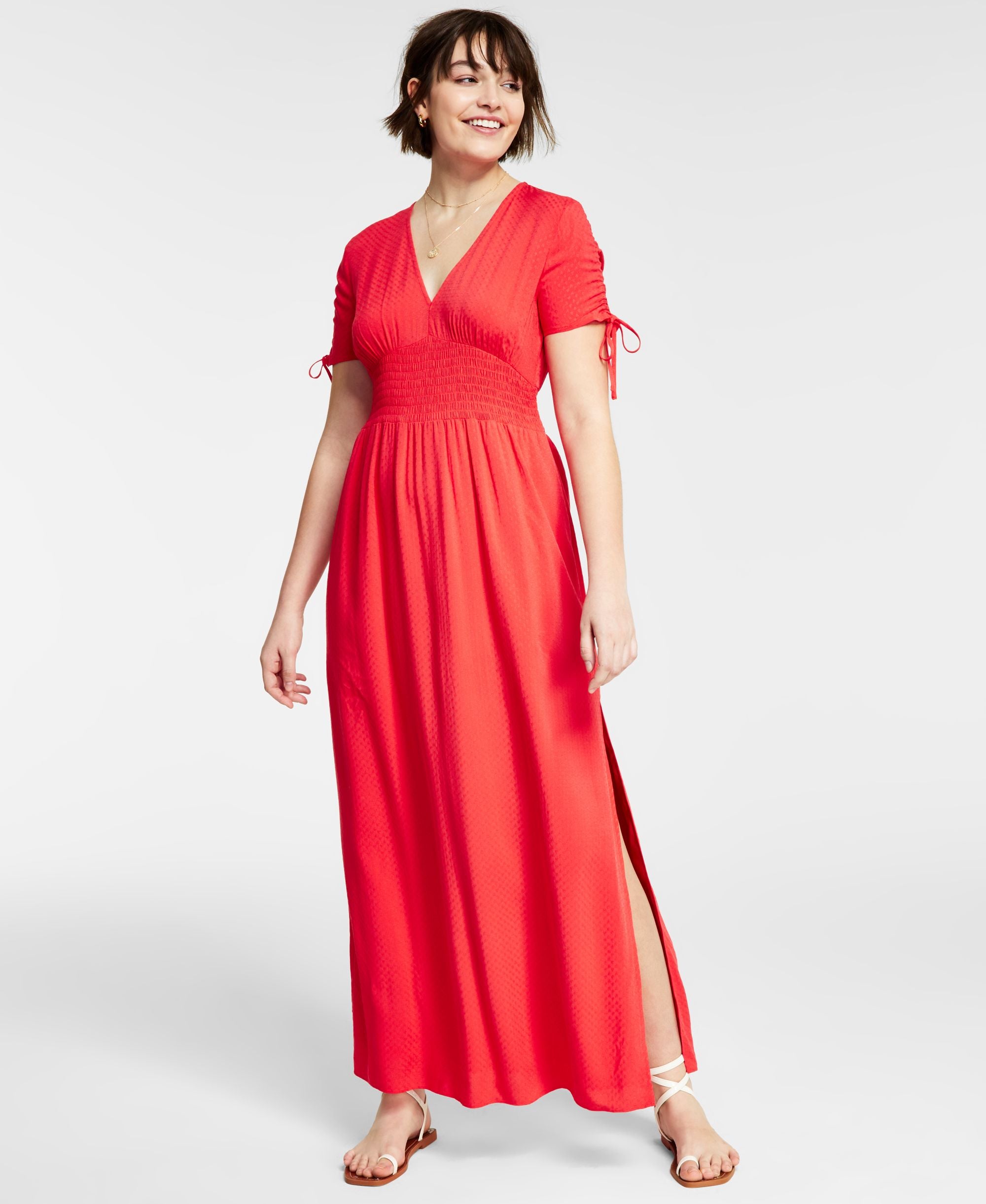 Smocked-Waist Maxi Dress