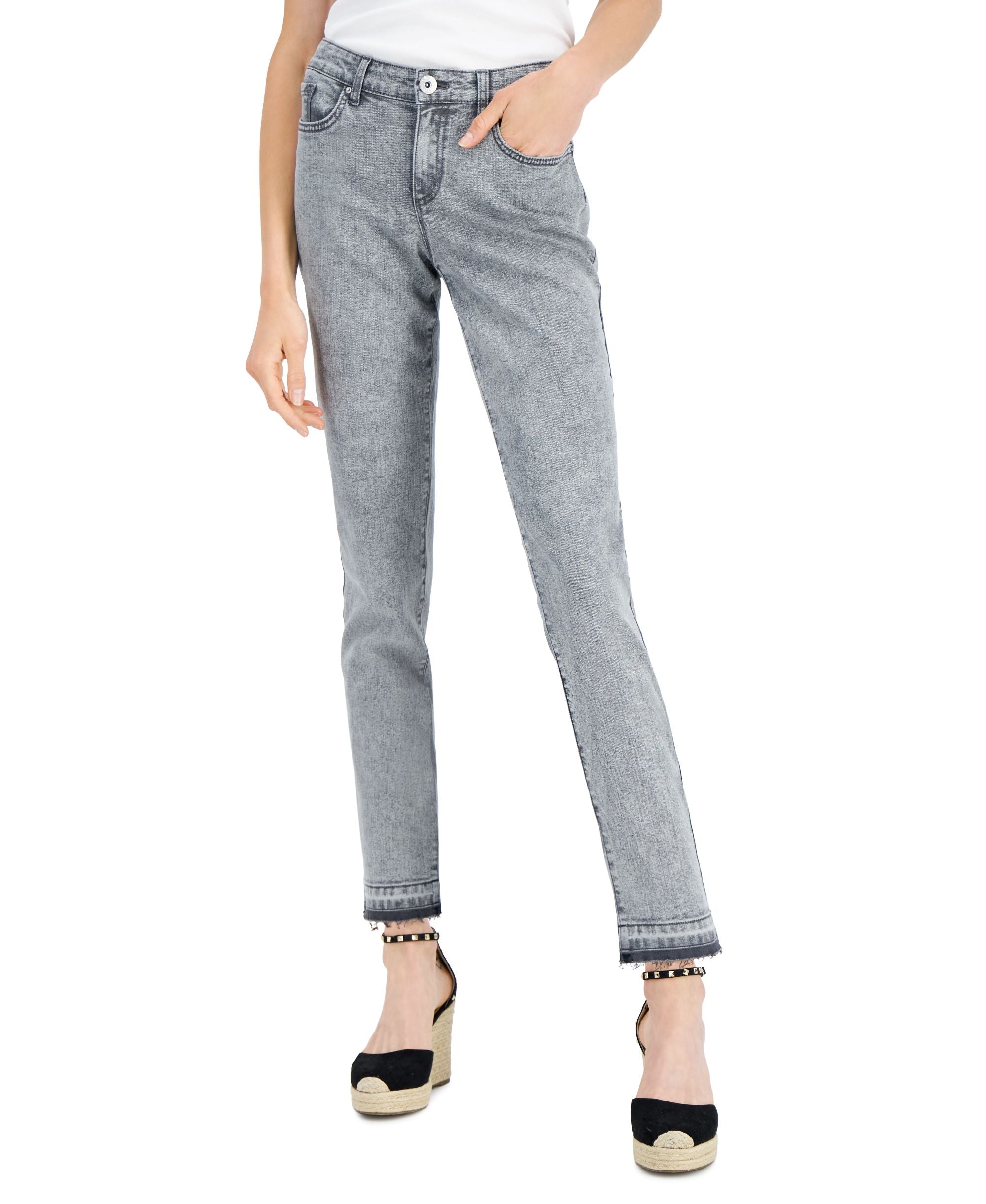 INC International Concepts Womens Mid Rise Straight-Cut Premium Jeans