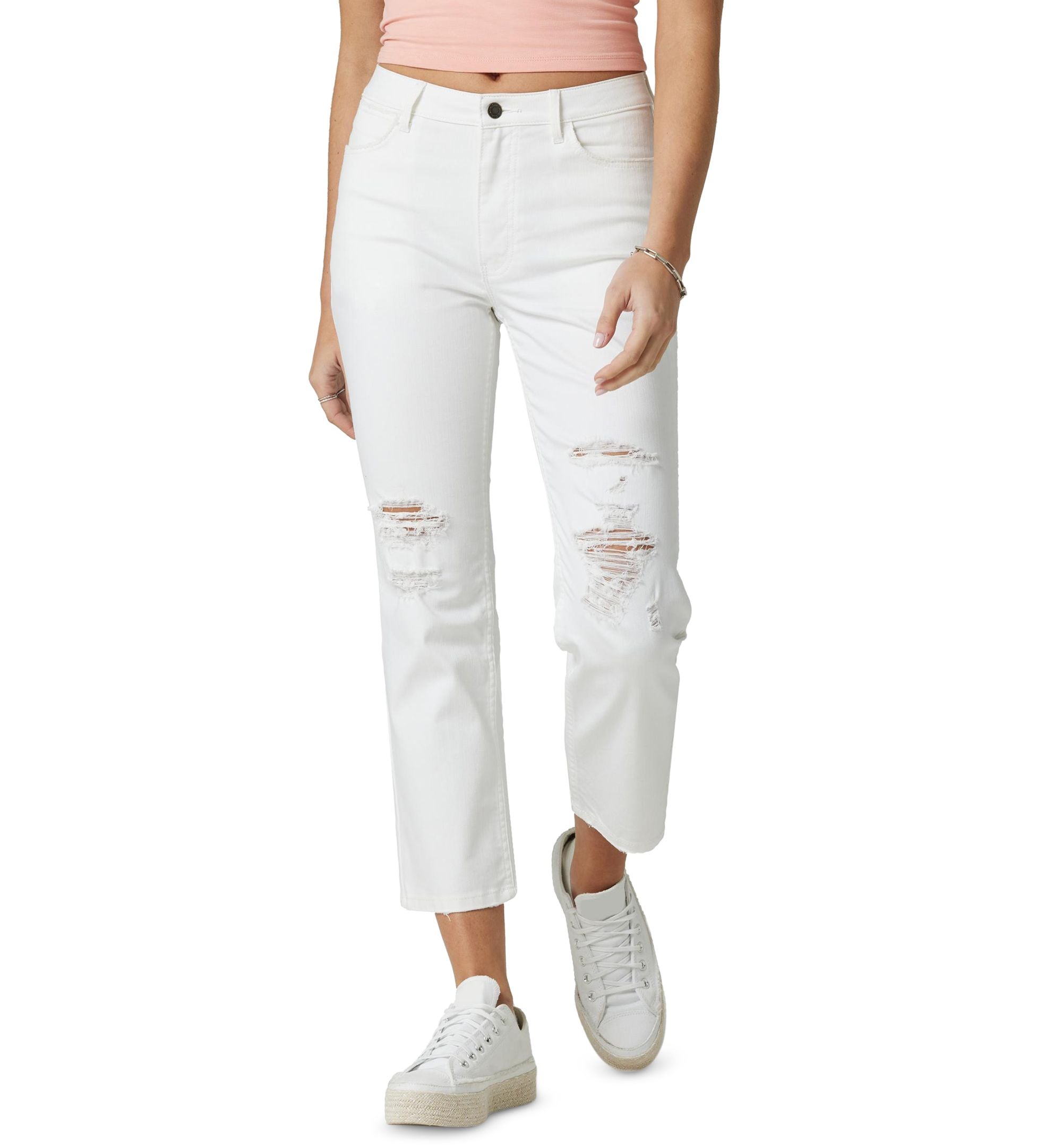 Wrangler Womens Distressed Cropped Premium Jeans