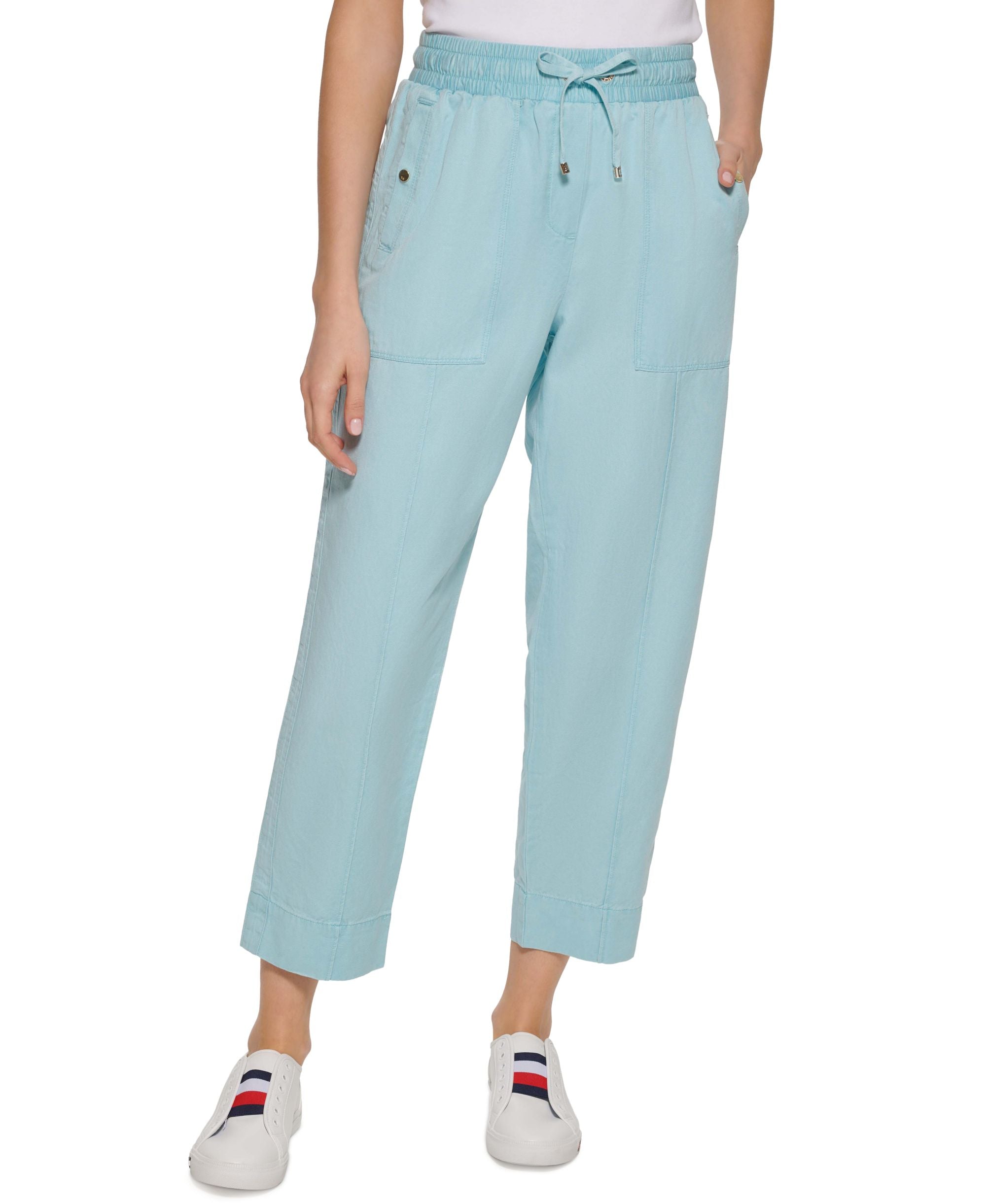 Tommy Hilfiger Cropped Comfort-Waist Signature Pants