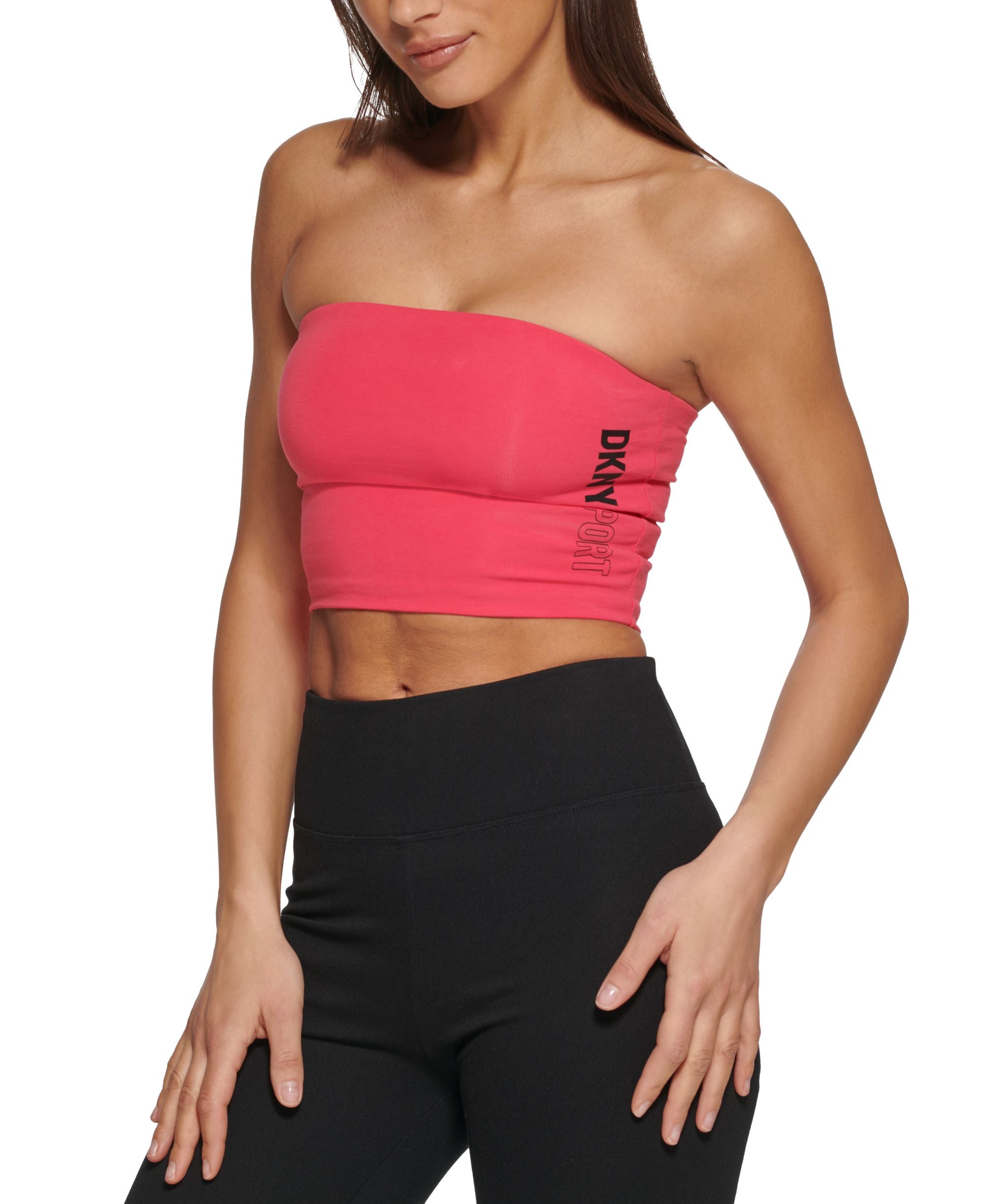 DKNY Sport Womens Exploded Sport Outline Logo Tube Premium Top