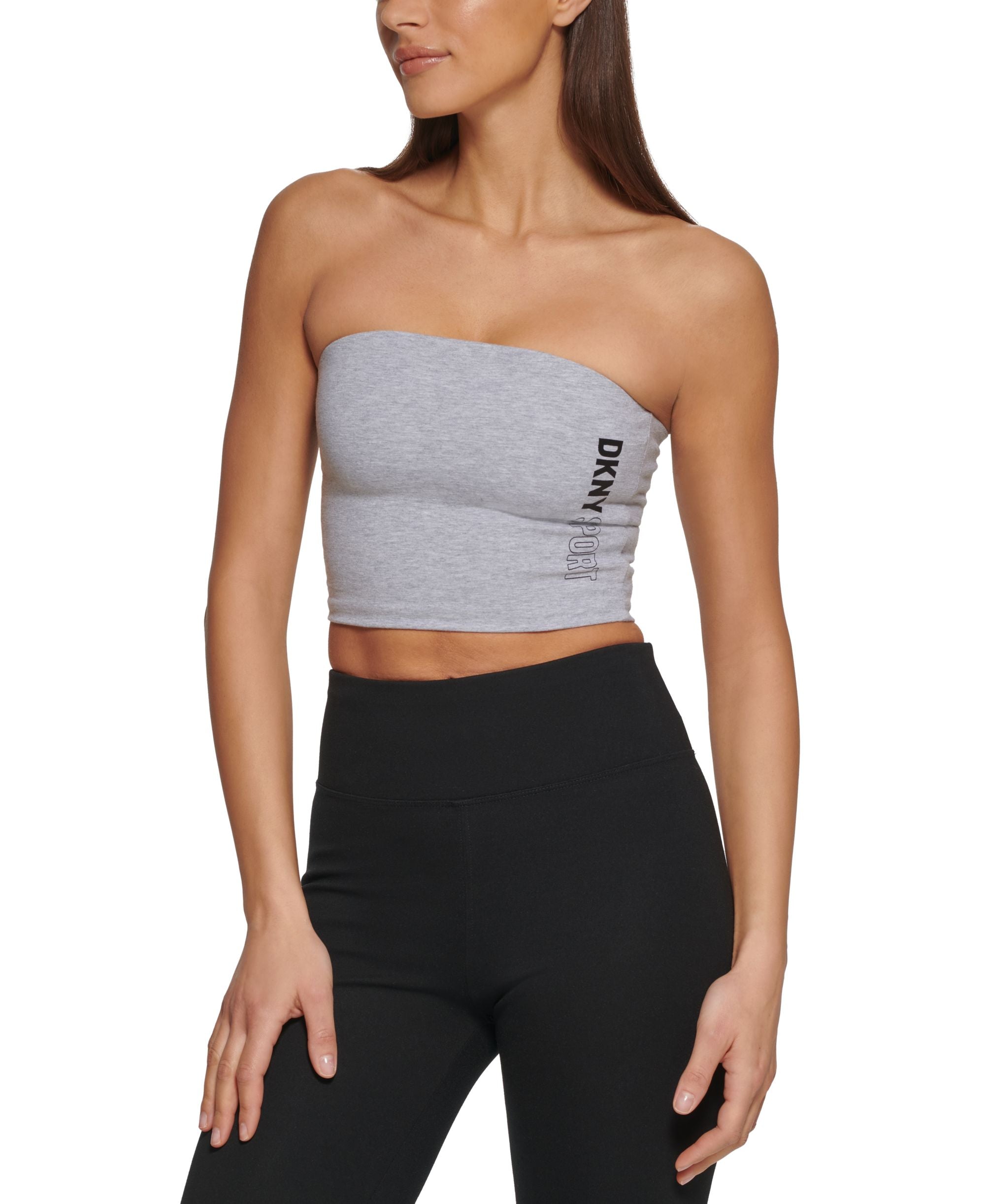 DKNY Sport Womens Exploded Sport Outline Logo Tube Premium Top