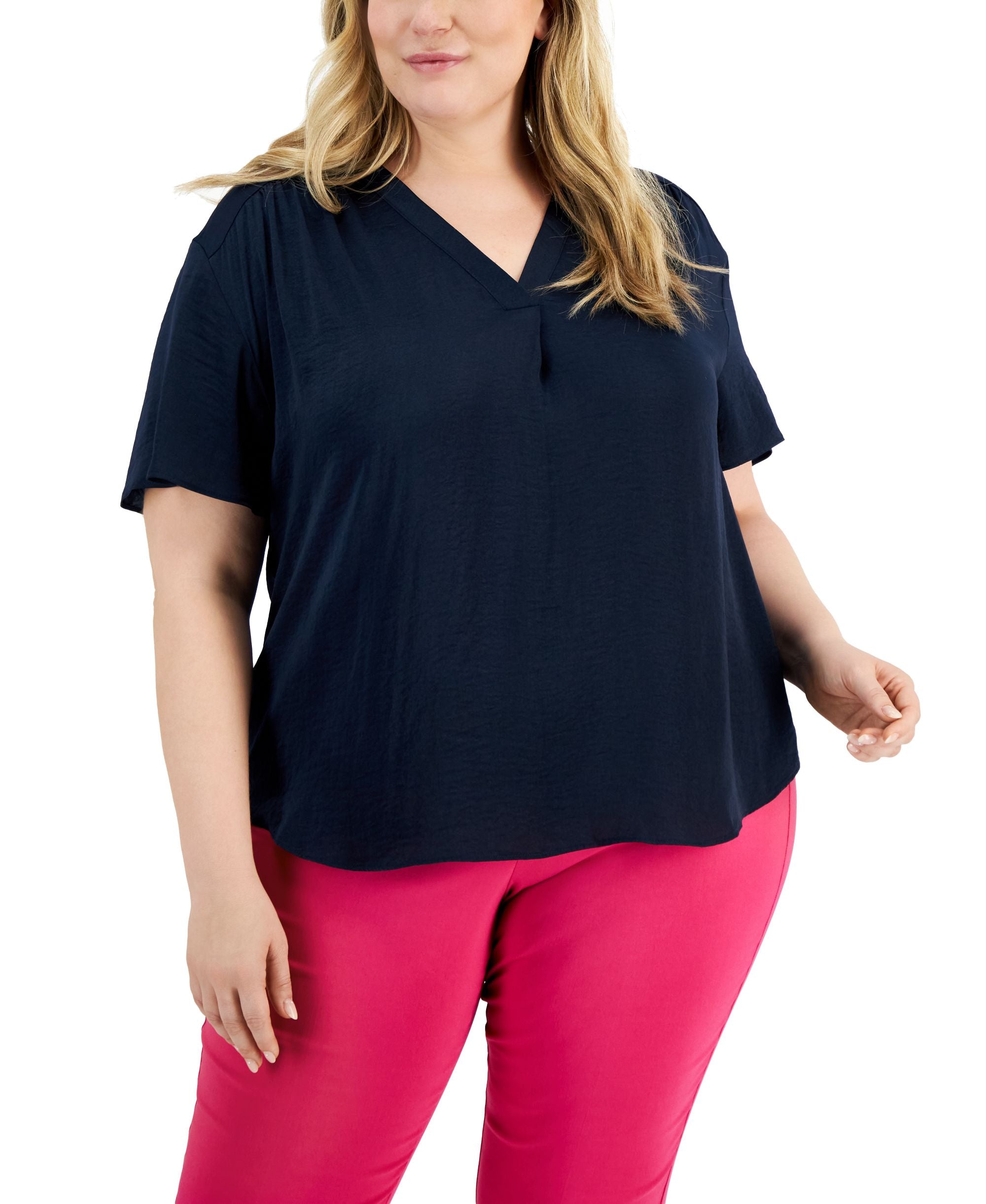 Alfani Plus Size V Neck Premium Top
