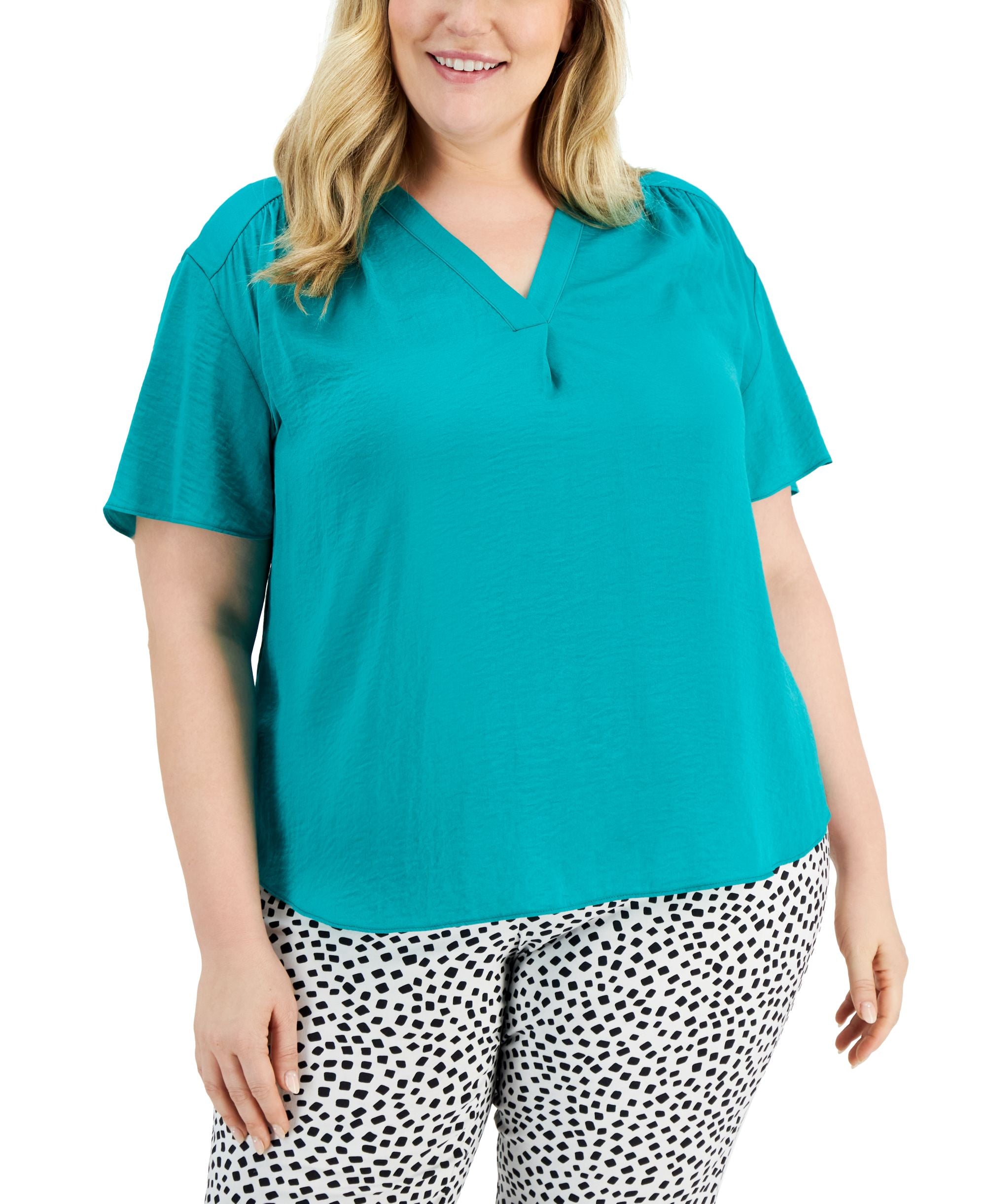Alfani Plus Size V Neck Premium Top