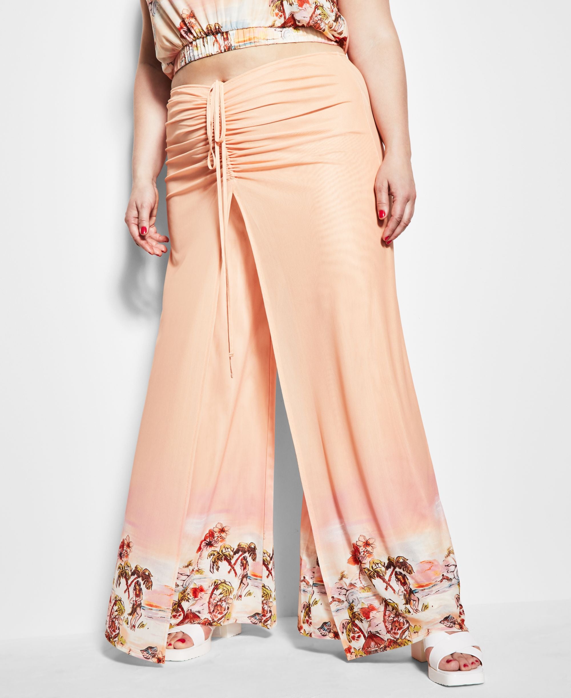 Royalty By Maluma Womens Printed Ruched Signature Pants