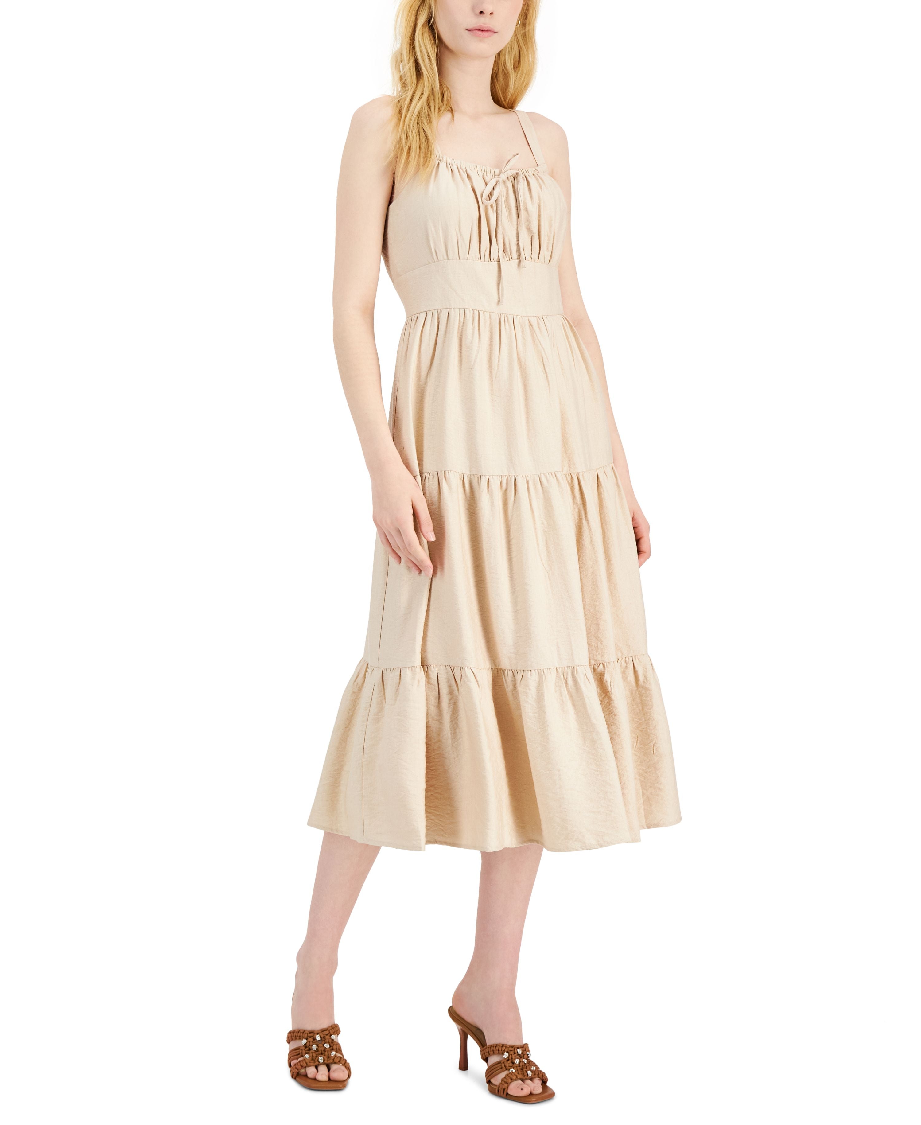 Women's Tiered Flounce Midi Dress