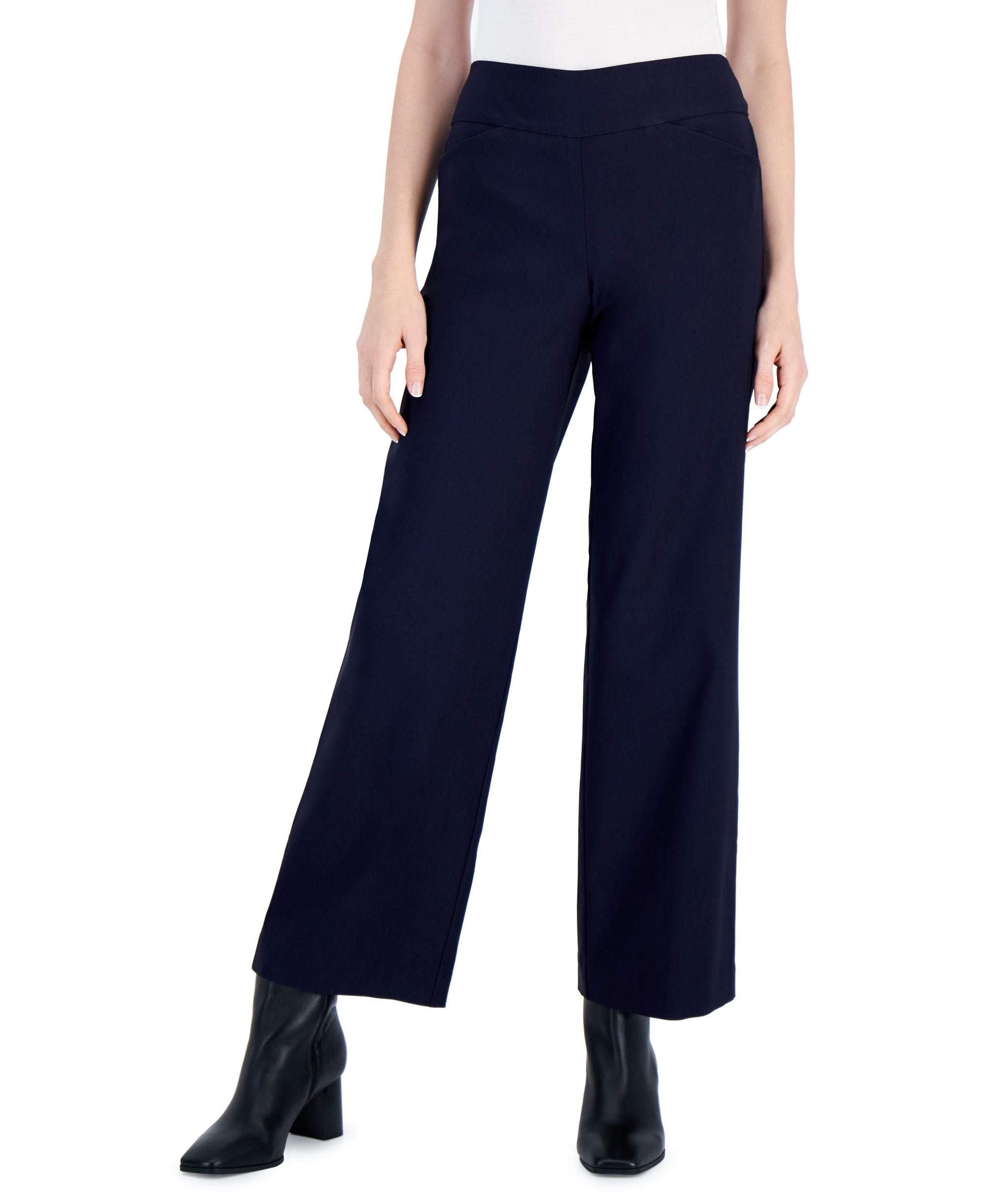 Charter Club Womens Wide-Leg Comfort-Waist Signature Pants