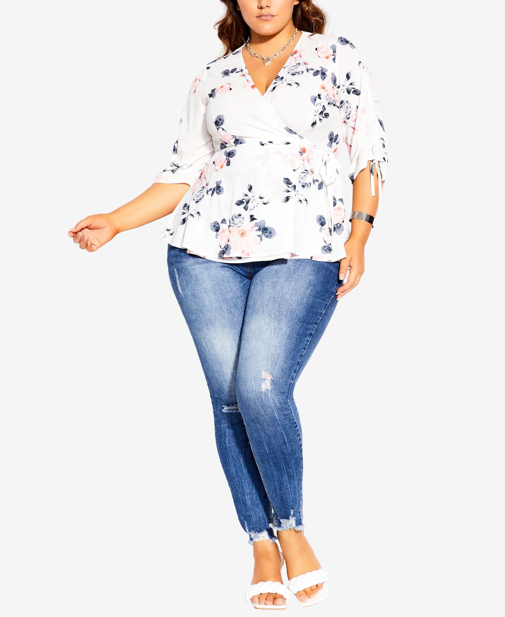 City Chic Lotus Lust Surplice Top