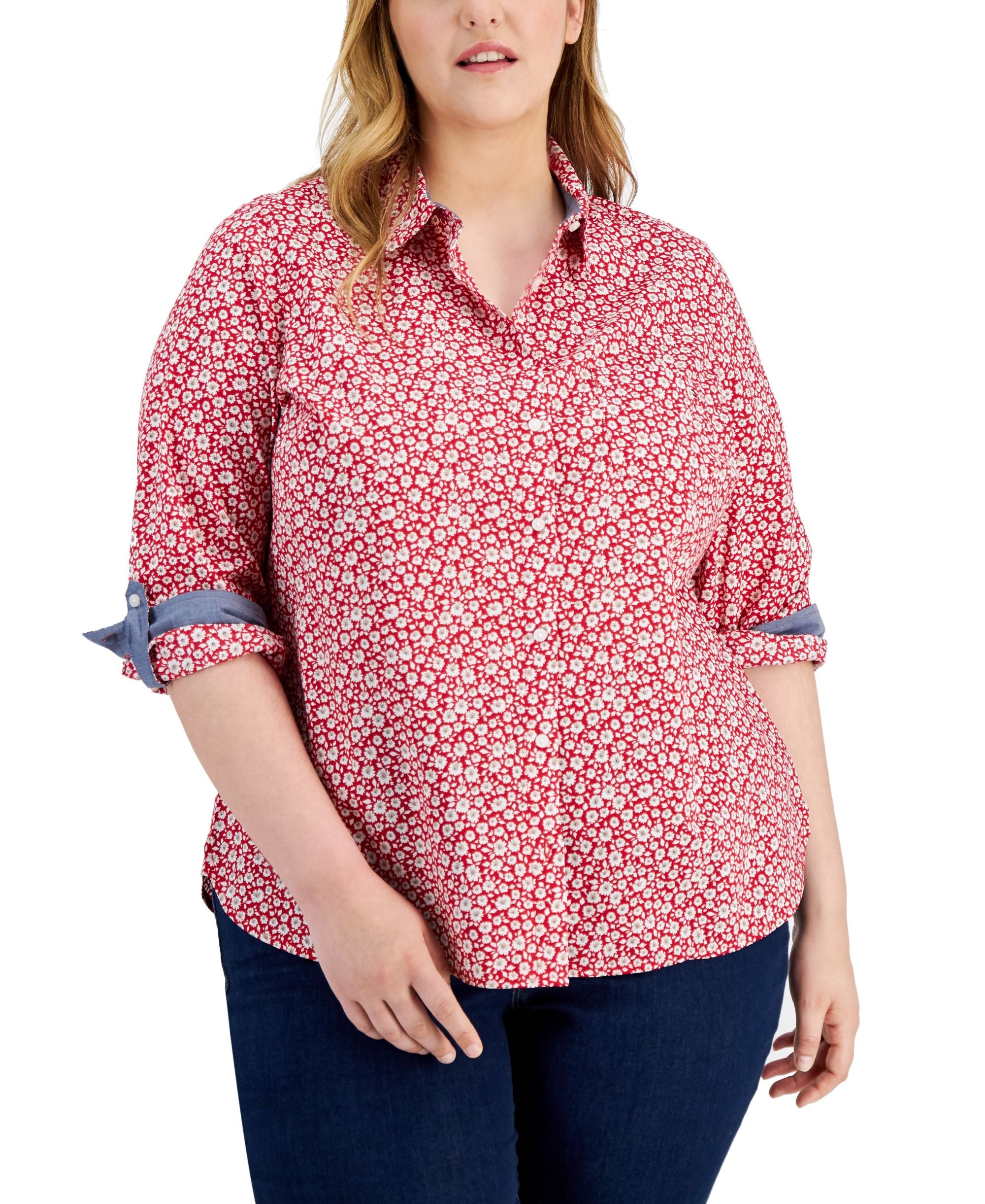Tommy Hilfiger Plus Size Cotton Utility Modern Shirt