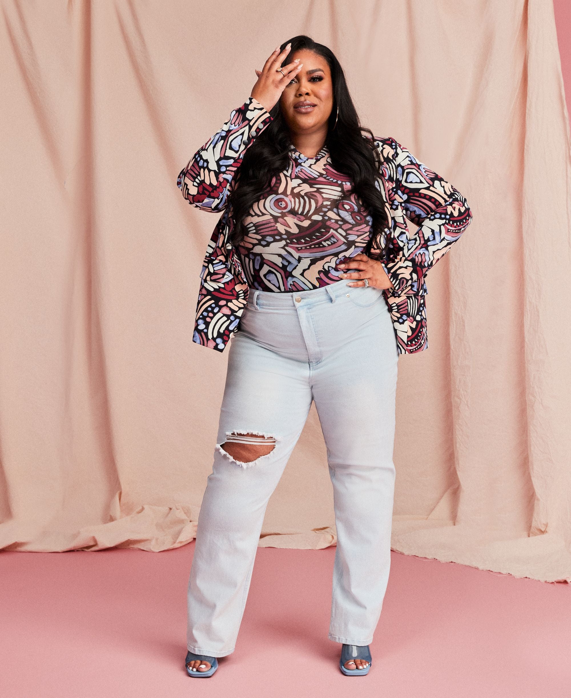 Nina Parker Modern Plus Size High Waist Wide-Leg Premium Jeans