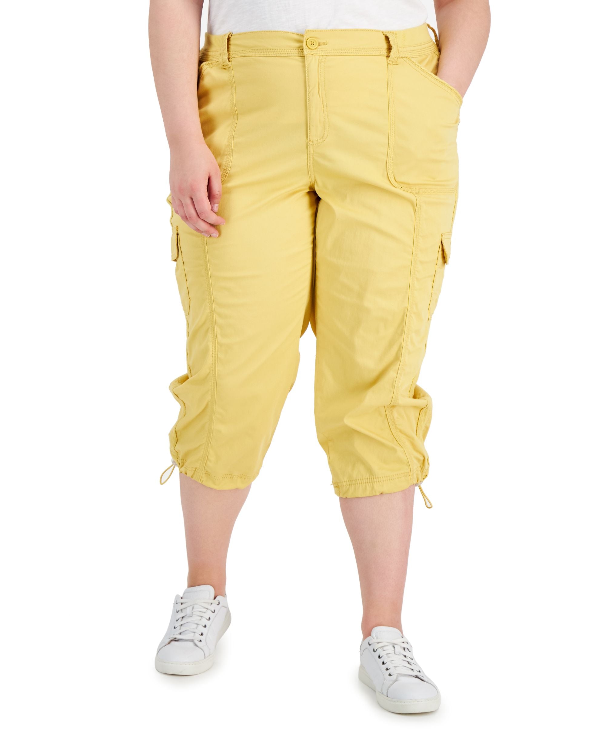 Plus Size Bungee-Hem Capri-Length Signature Pants