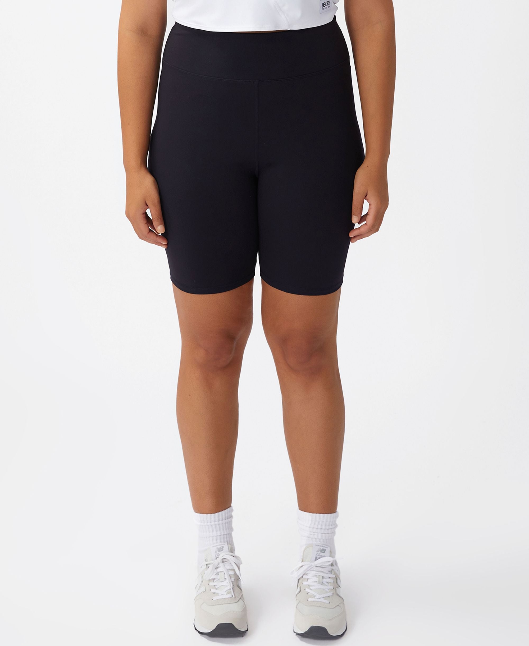 Modern Plus Size Performance High Waist Mid Length Bike Premium Shorts