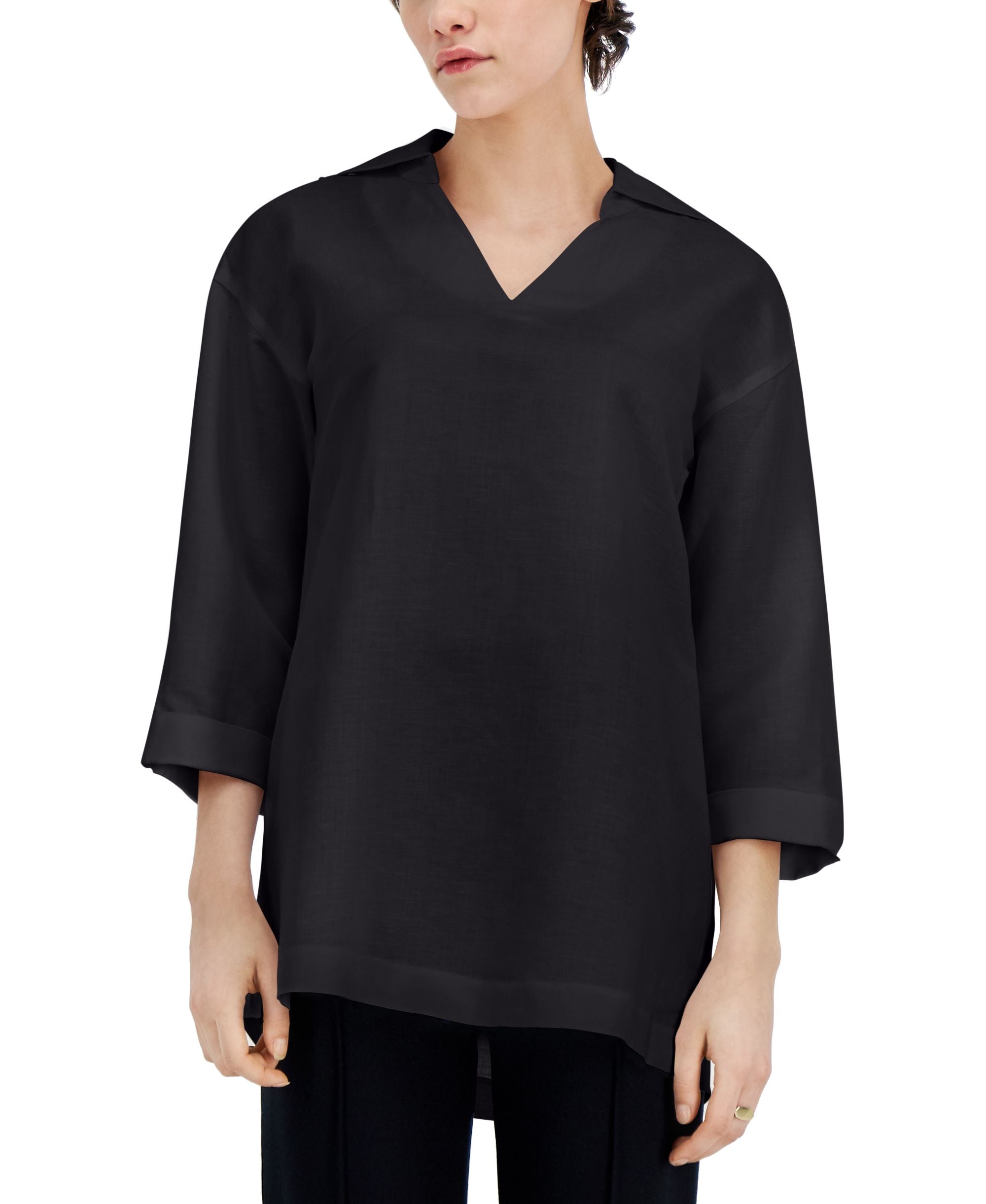 Alfani 3/4 Sleeve Linen-Blend Tunic