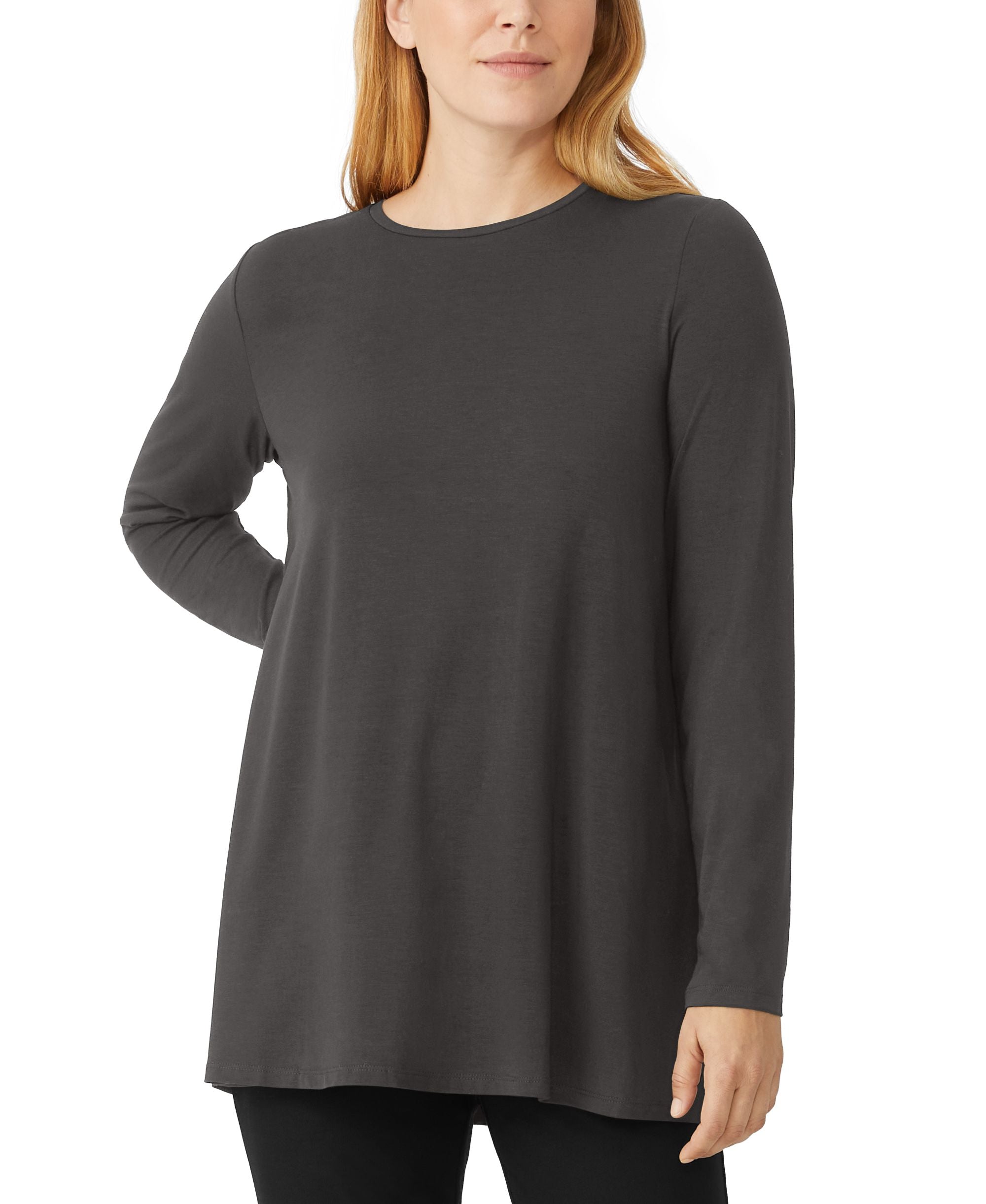 Eileen Fisher Long-Sleeve Crewneck Tunic