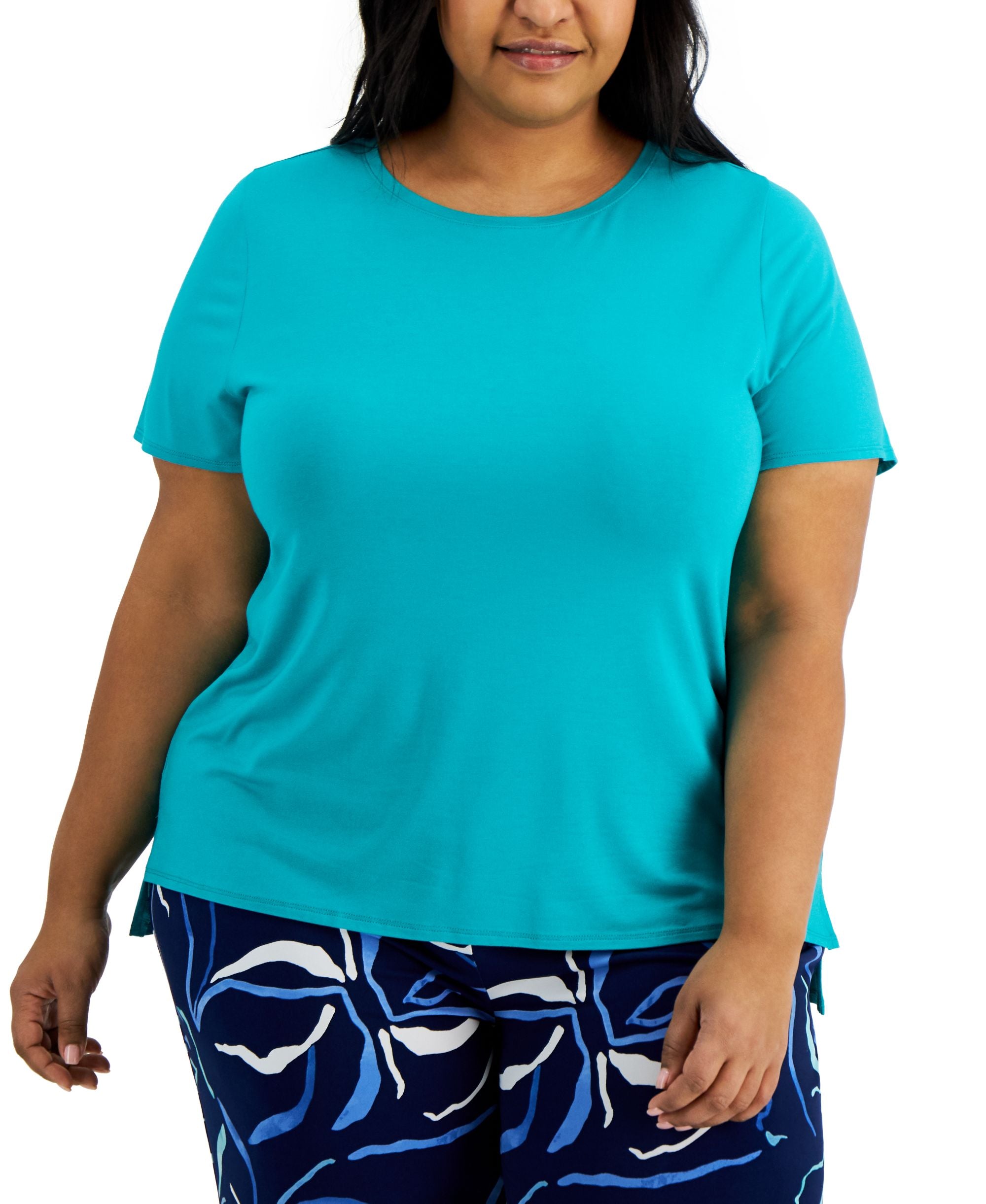 Alfani Plus Size Solid T-Modern Shirt