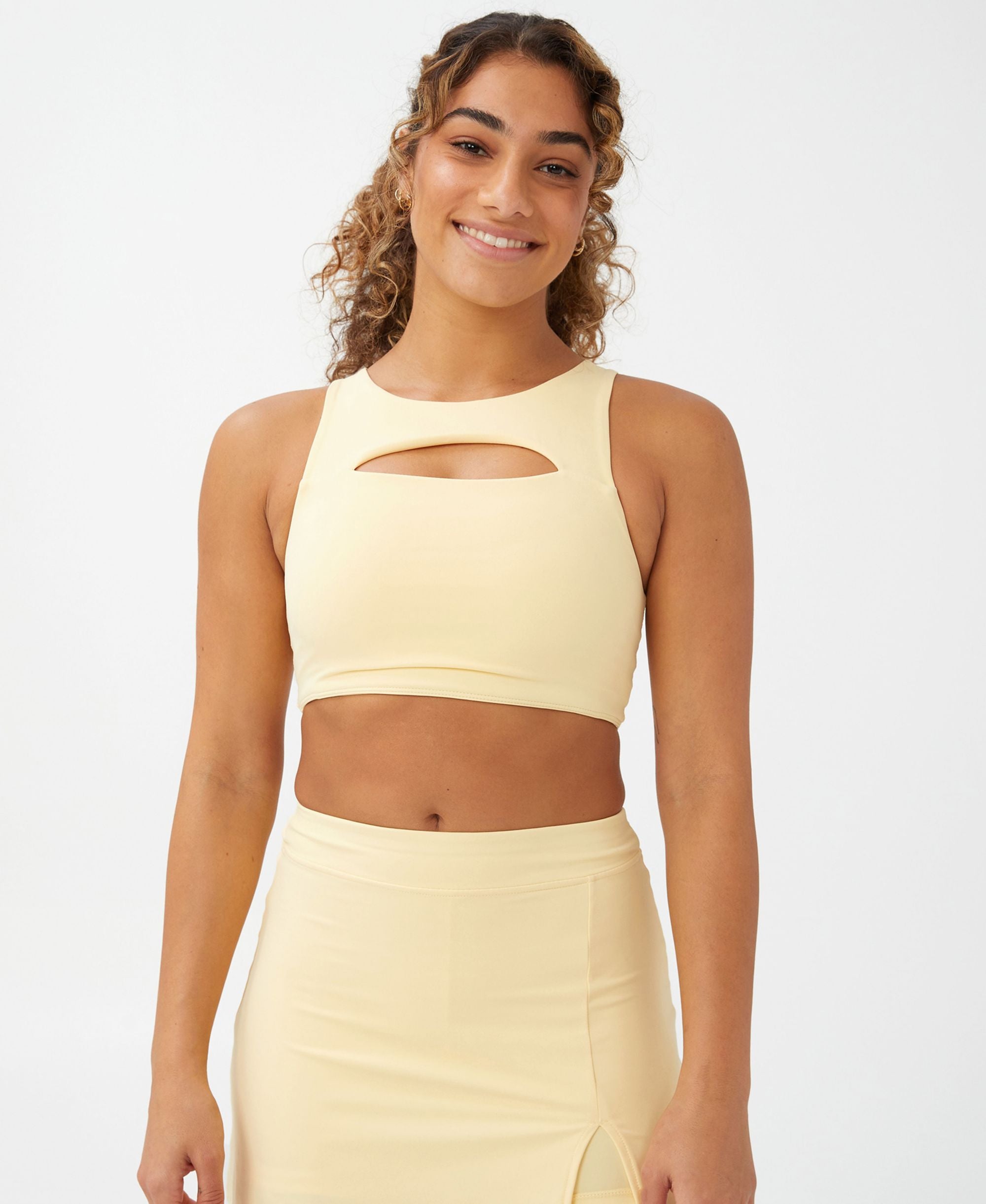 Cotton On Body Womens Smoothing Cut Out Vestlette Premium Top