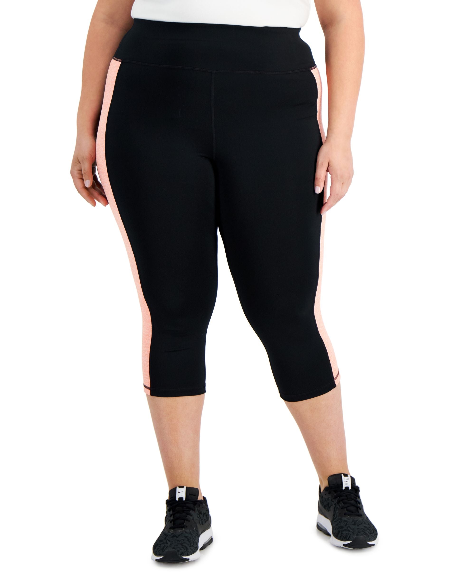 ID Ideology Plus Size Colorblocked Capri-Length Leggings