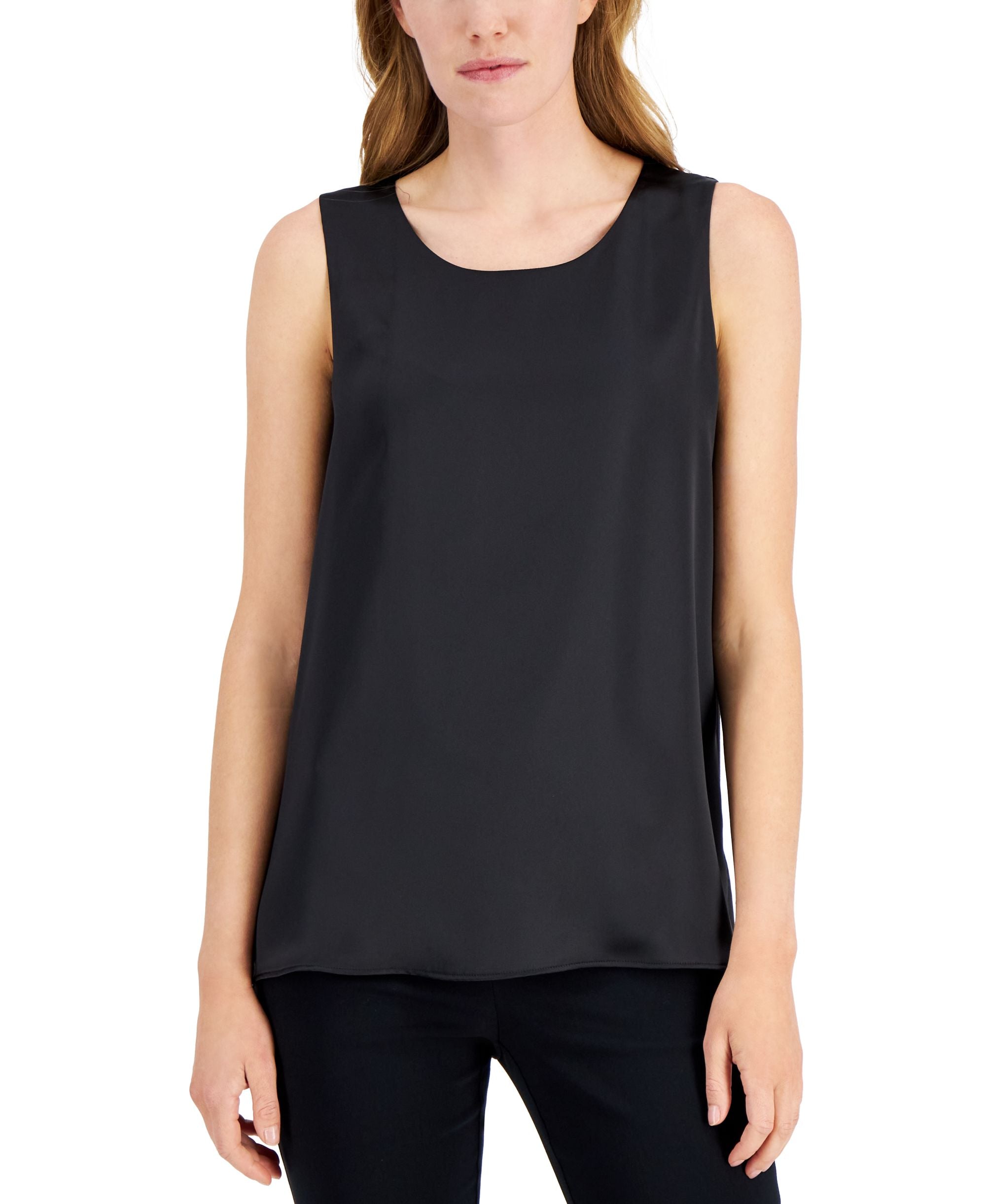Alfani Womens Satin Front Sleeveless Tank Premium Top