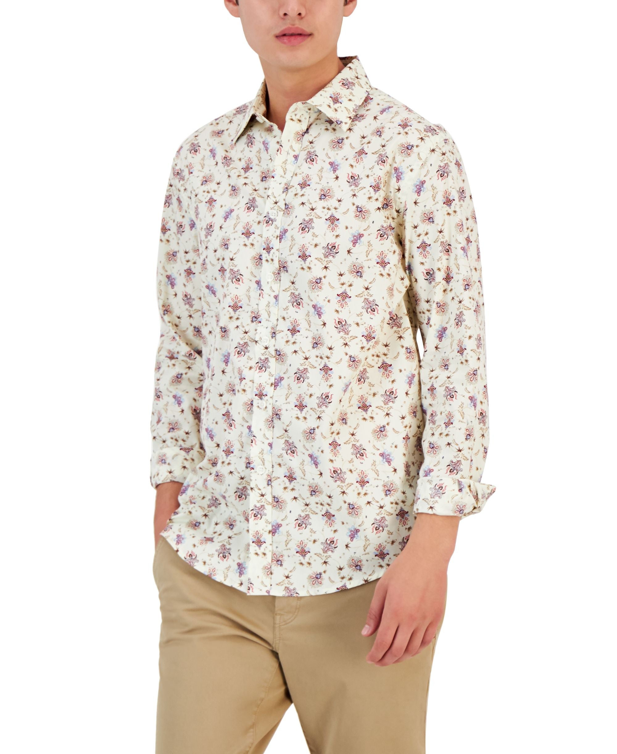Club Room Mens Monan Floral Modern Shirt