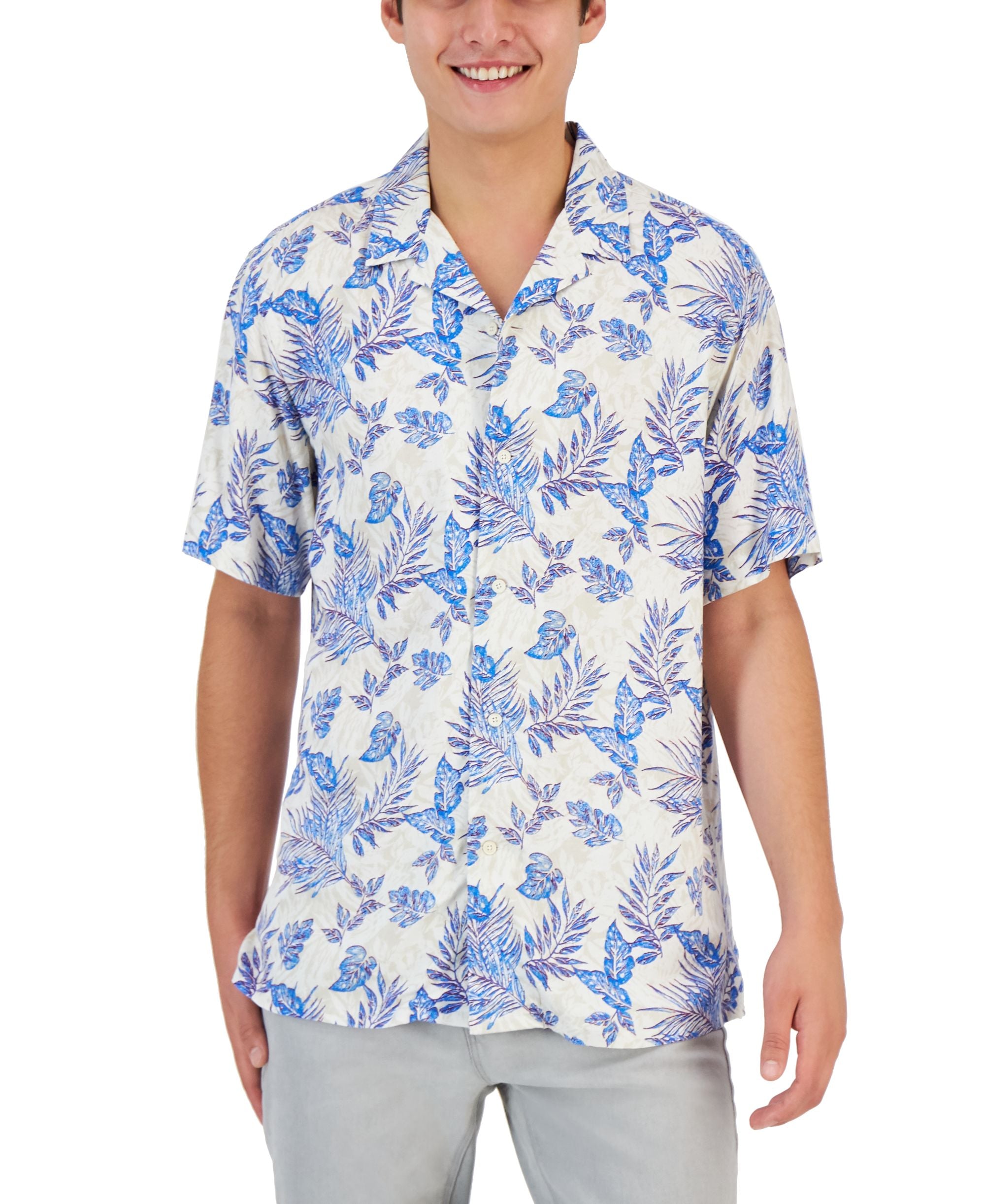 Club Room Mens New Foliage Modern Shirt