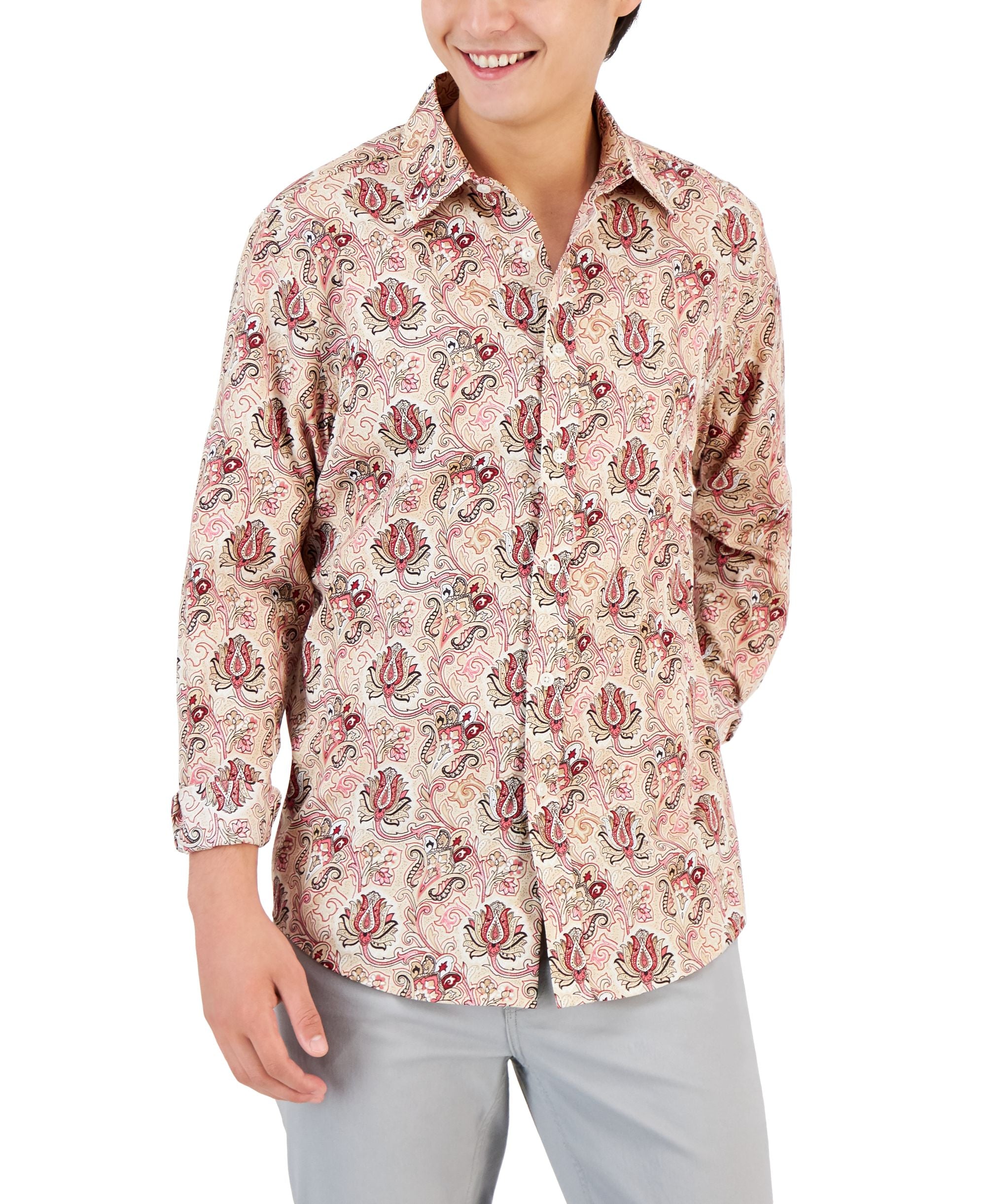 Club Room Mens Everly Paisley Modern Shirt