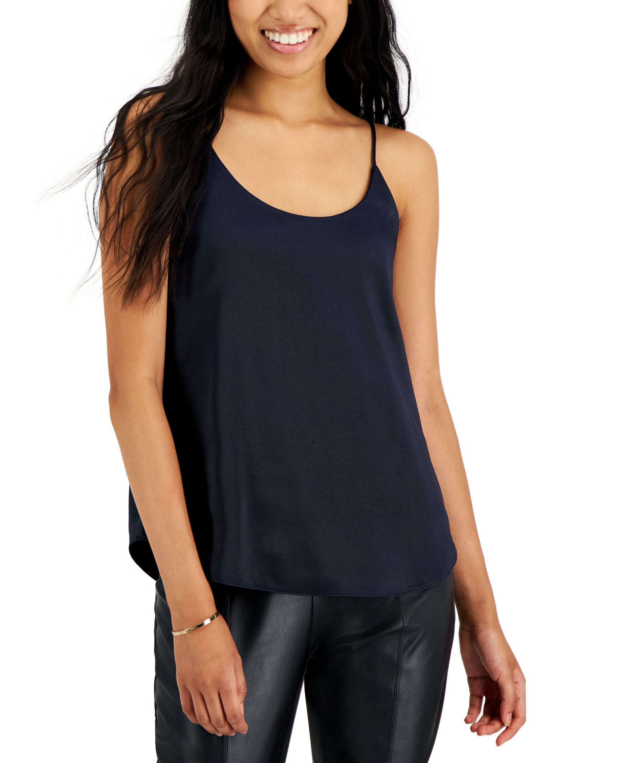 Bar III Womens Satin Sleeveless Premium Top