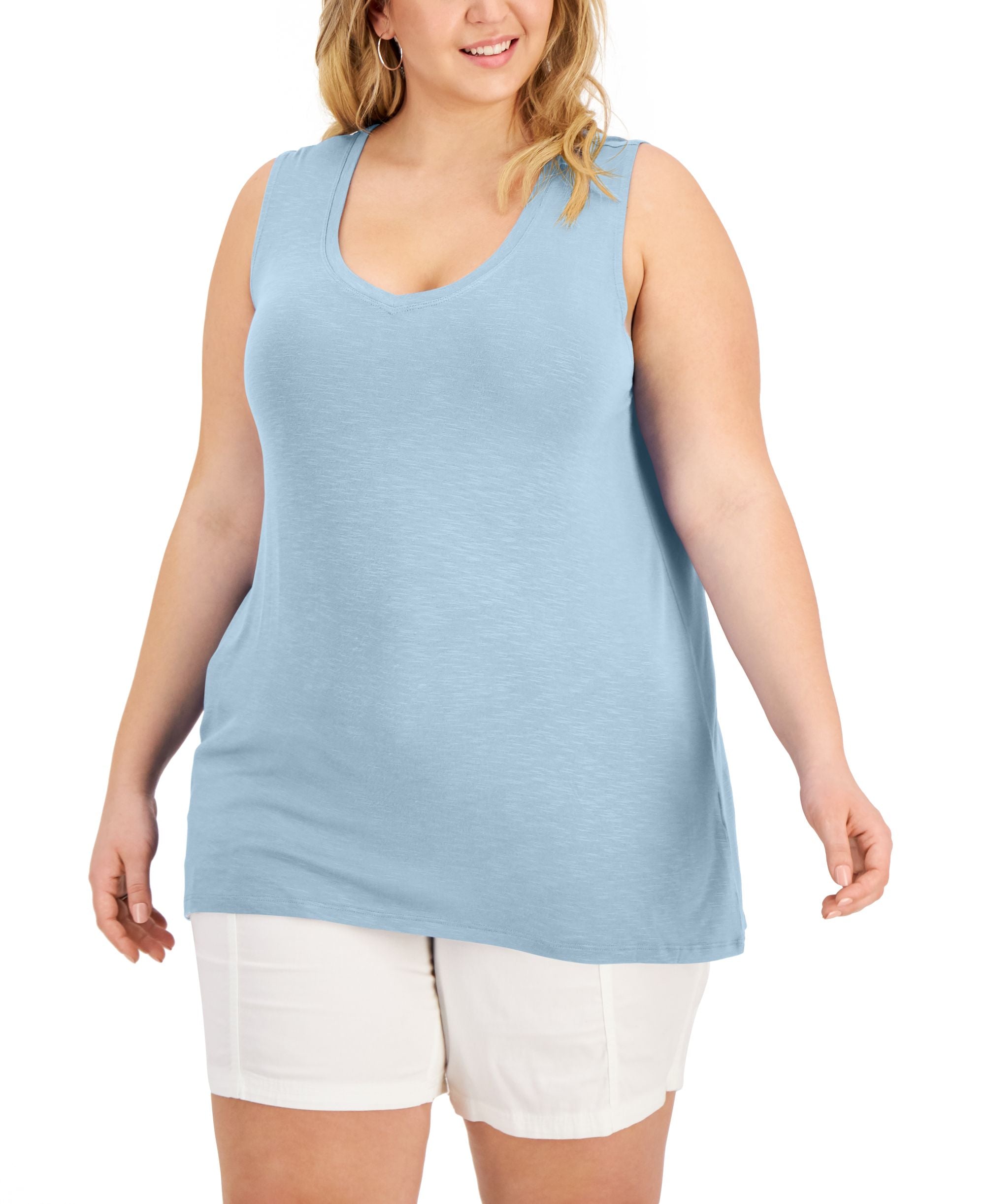 Style & Co Plus Size V Neck Tank Premium Top