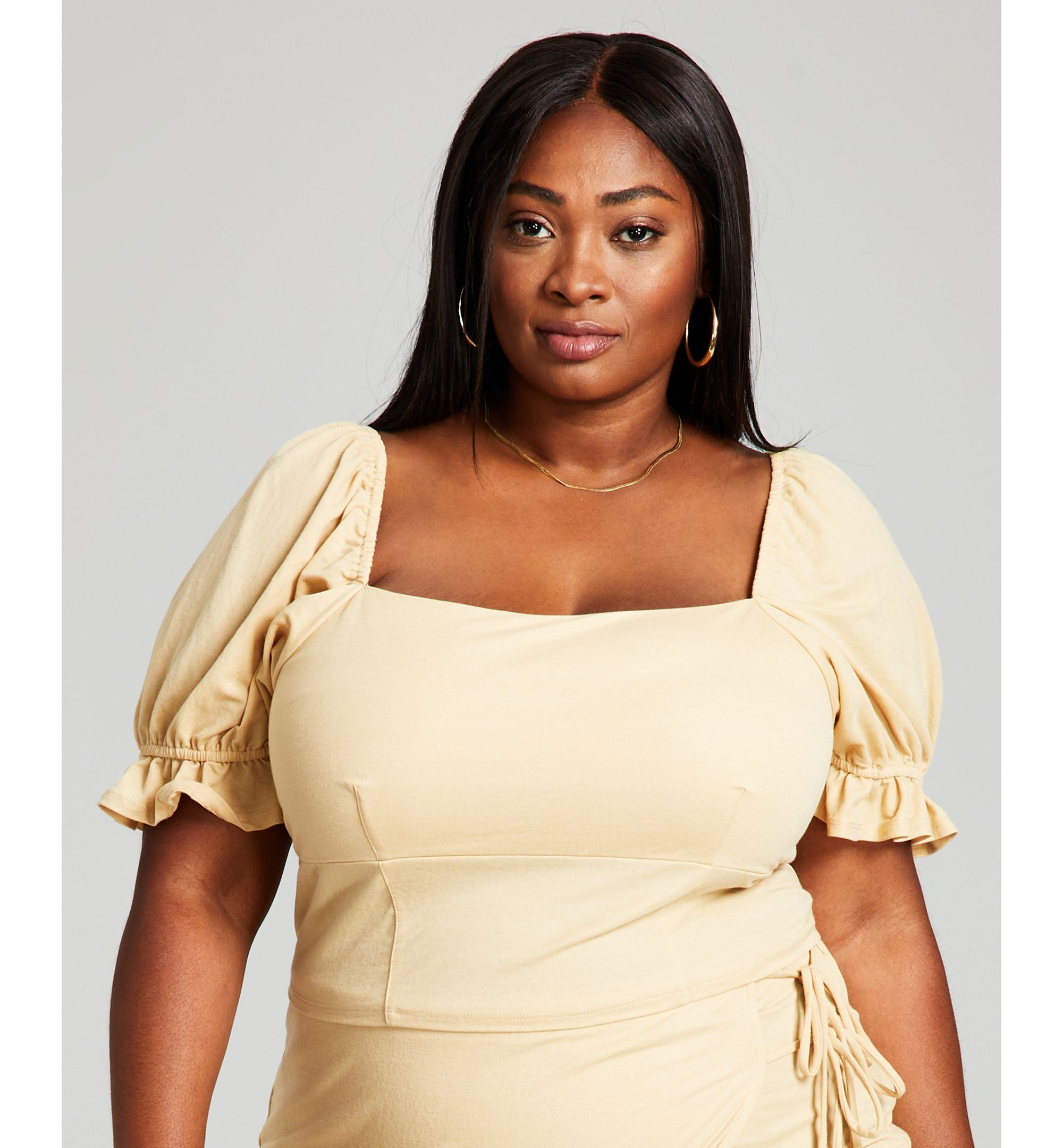 Modern Plus Size Square-Neck Premium Top