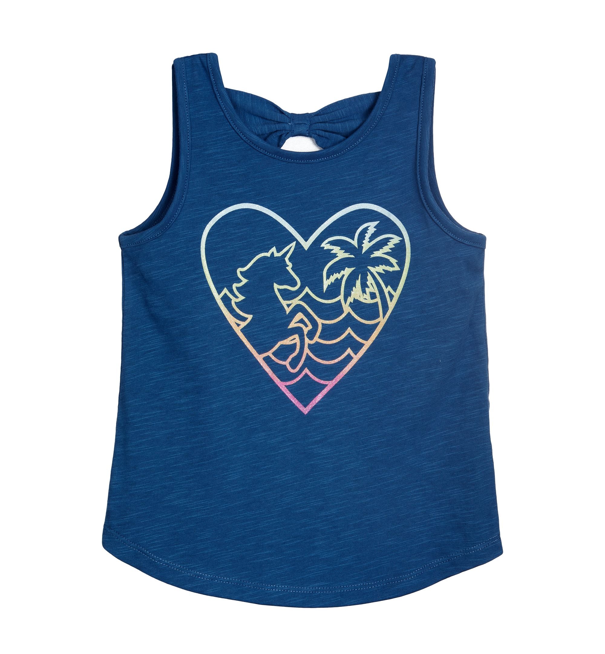 Toddler Girls Unicorn Beach Heart Tank Premium Top