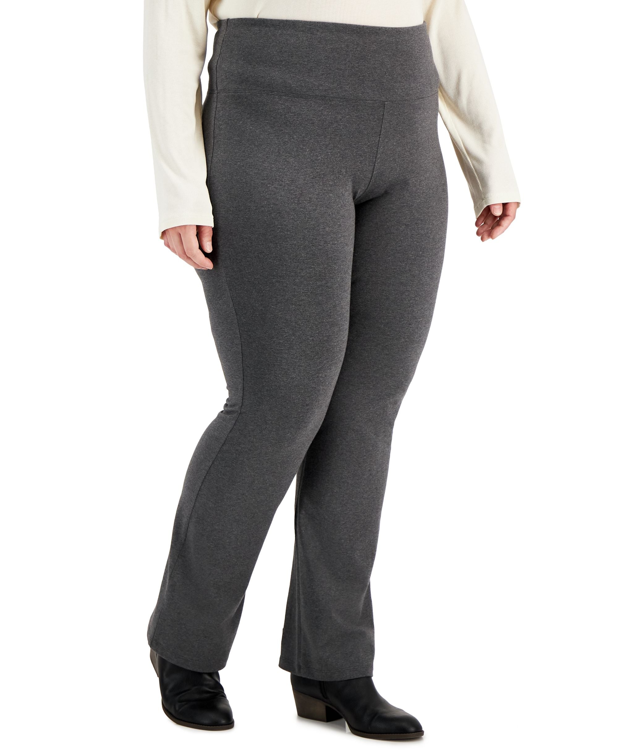 Plus Size High Rise Pull-On Boot-Cut Leggings