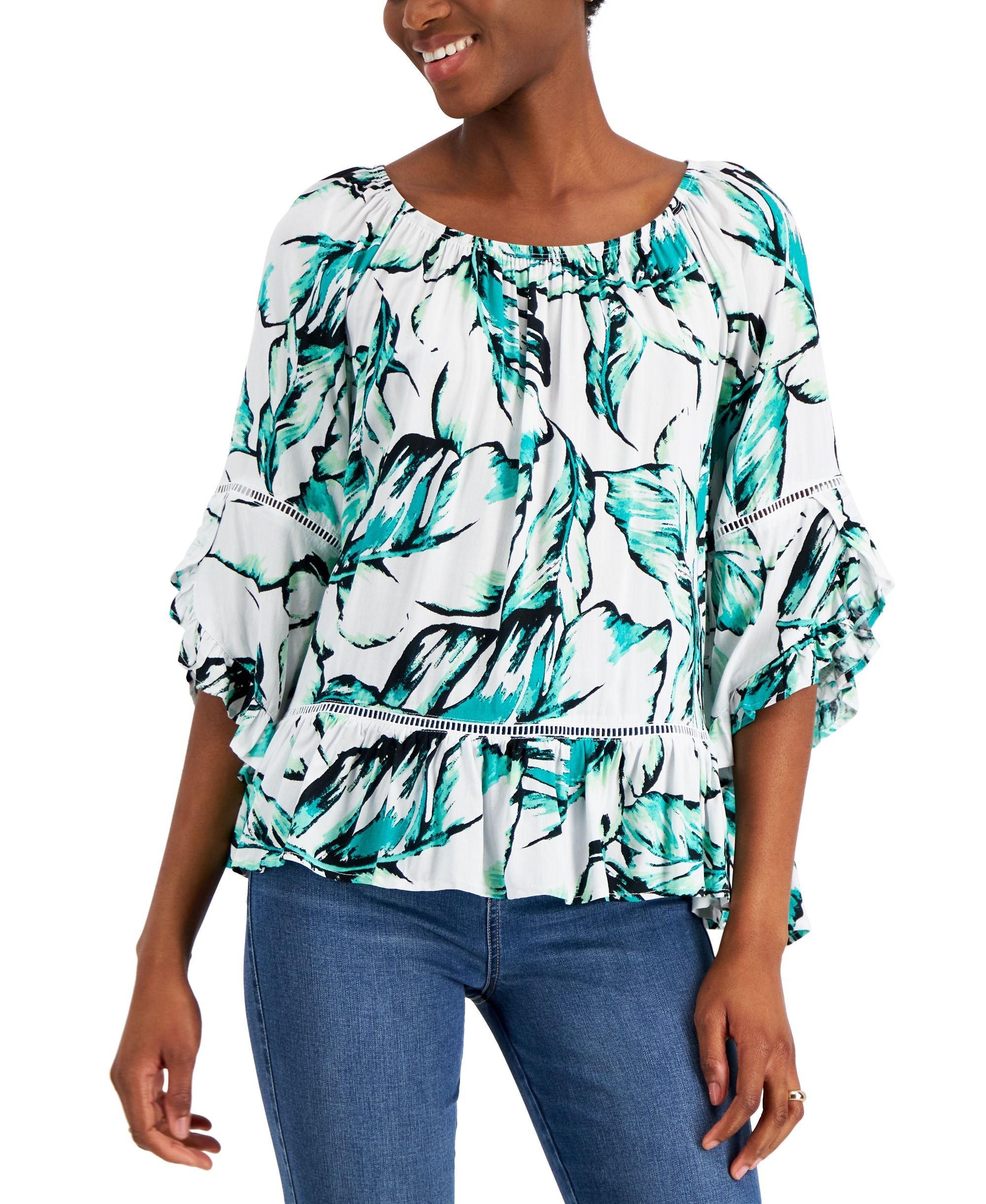Fever Ruffled Hem Premium Top