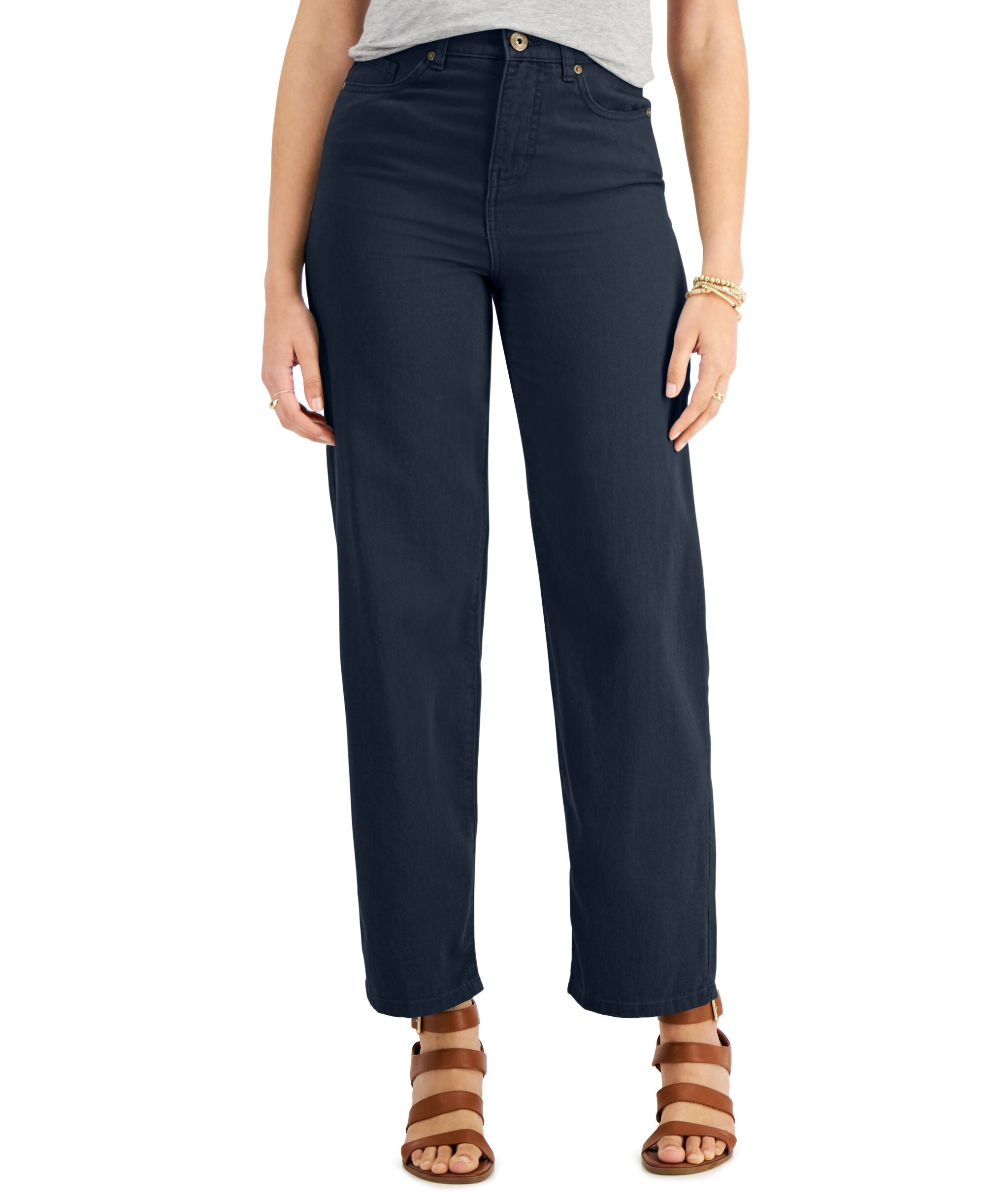 Wide-Leg Ankle-Length Premium Jeans