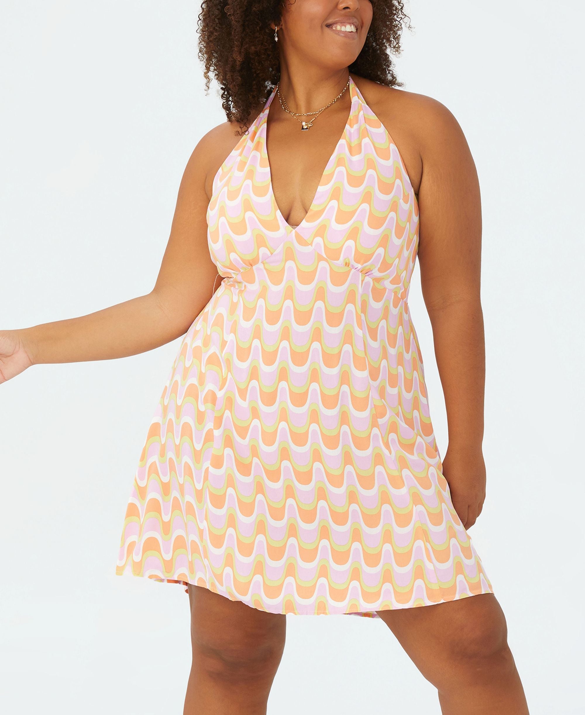 Plus Size Modern Kelsey Halter Mini Dress