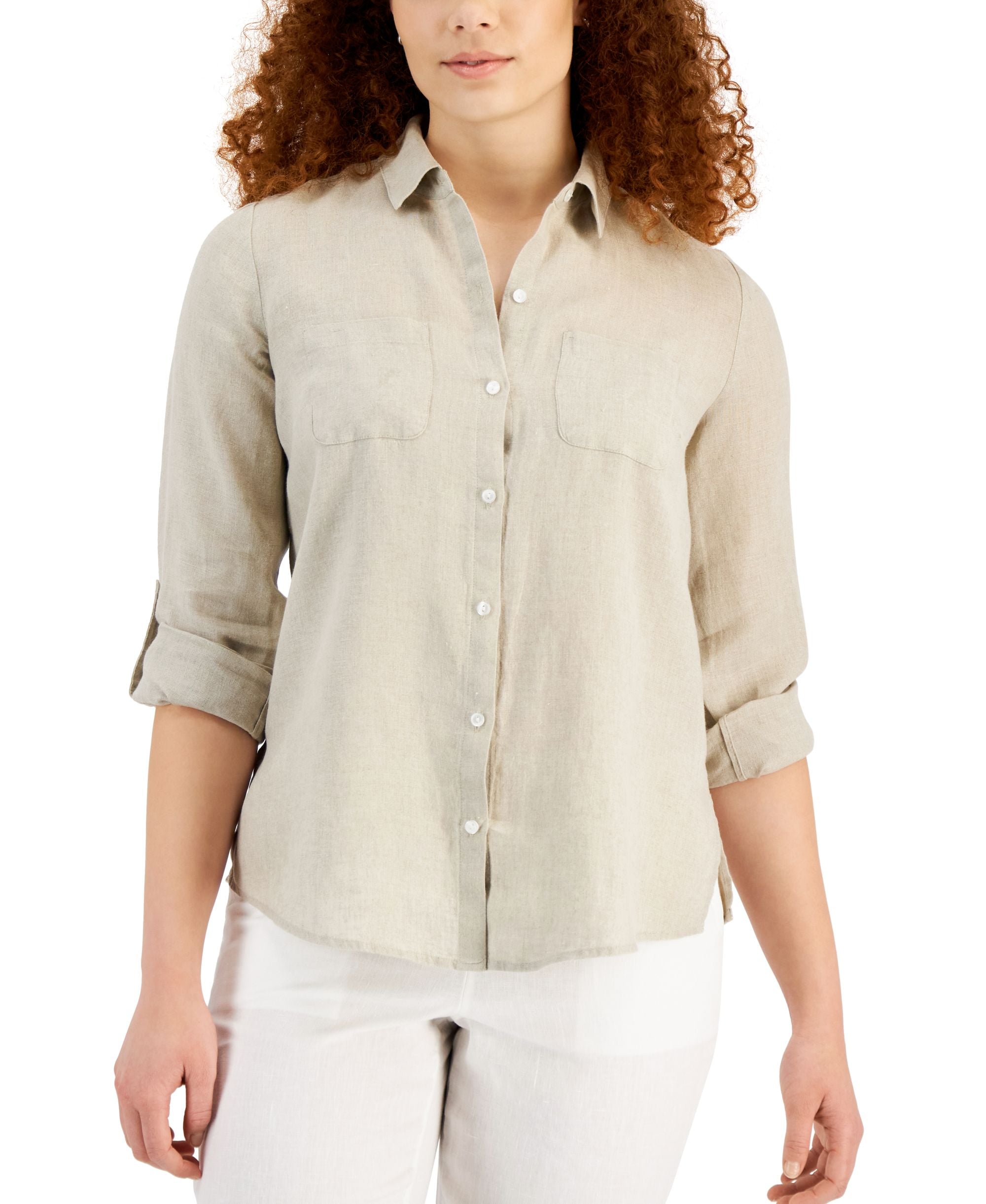 Charter Club Linen-Blend Modern Shirt
