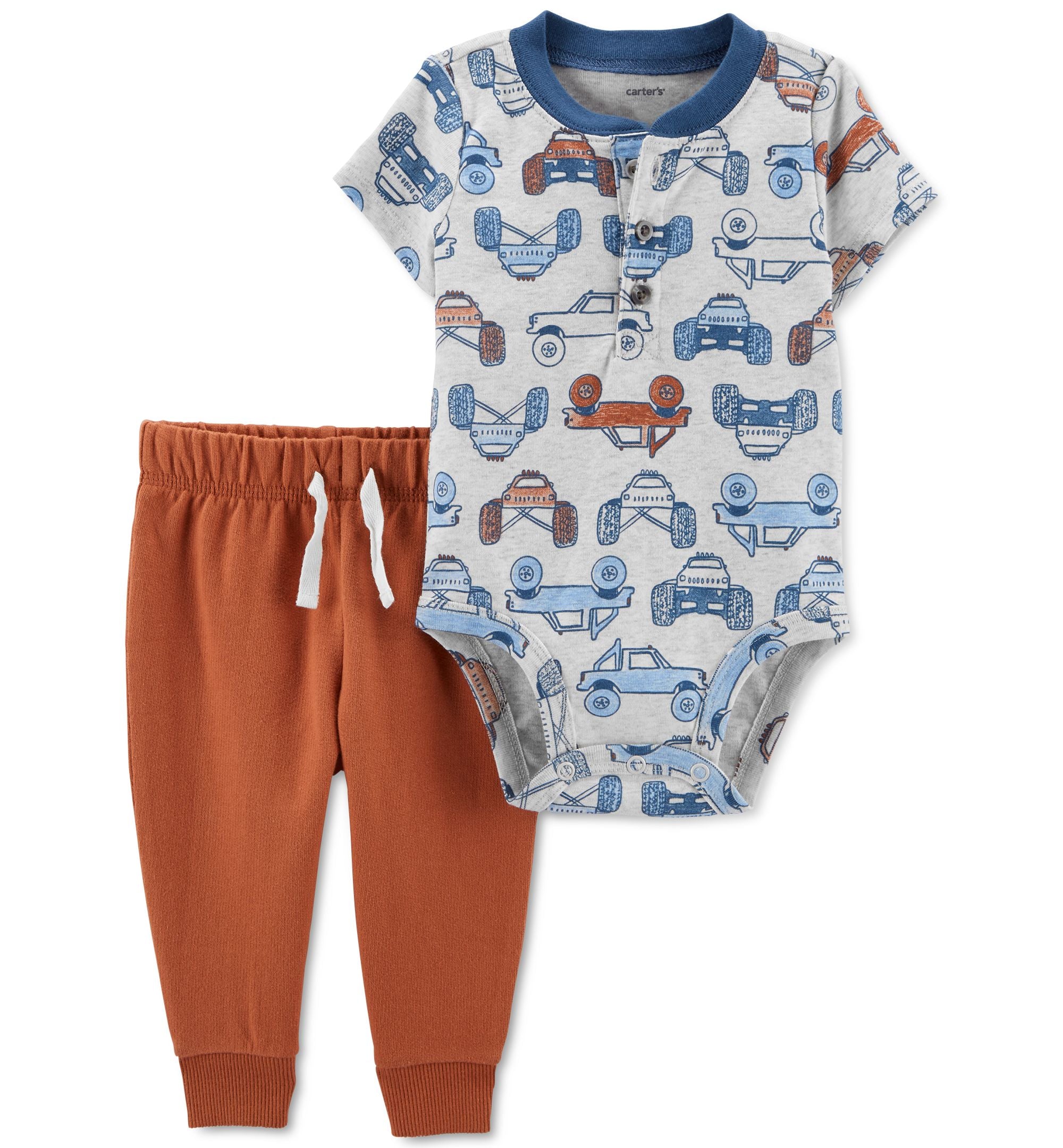 Carters Baby Boys 2 Piece Bodysuit Signature Pants Set
