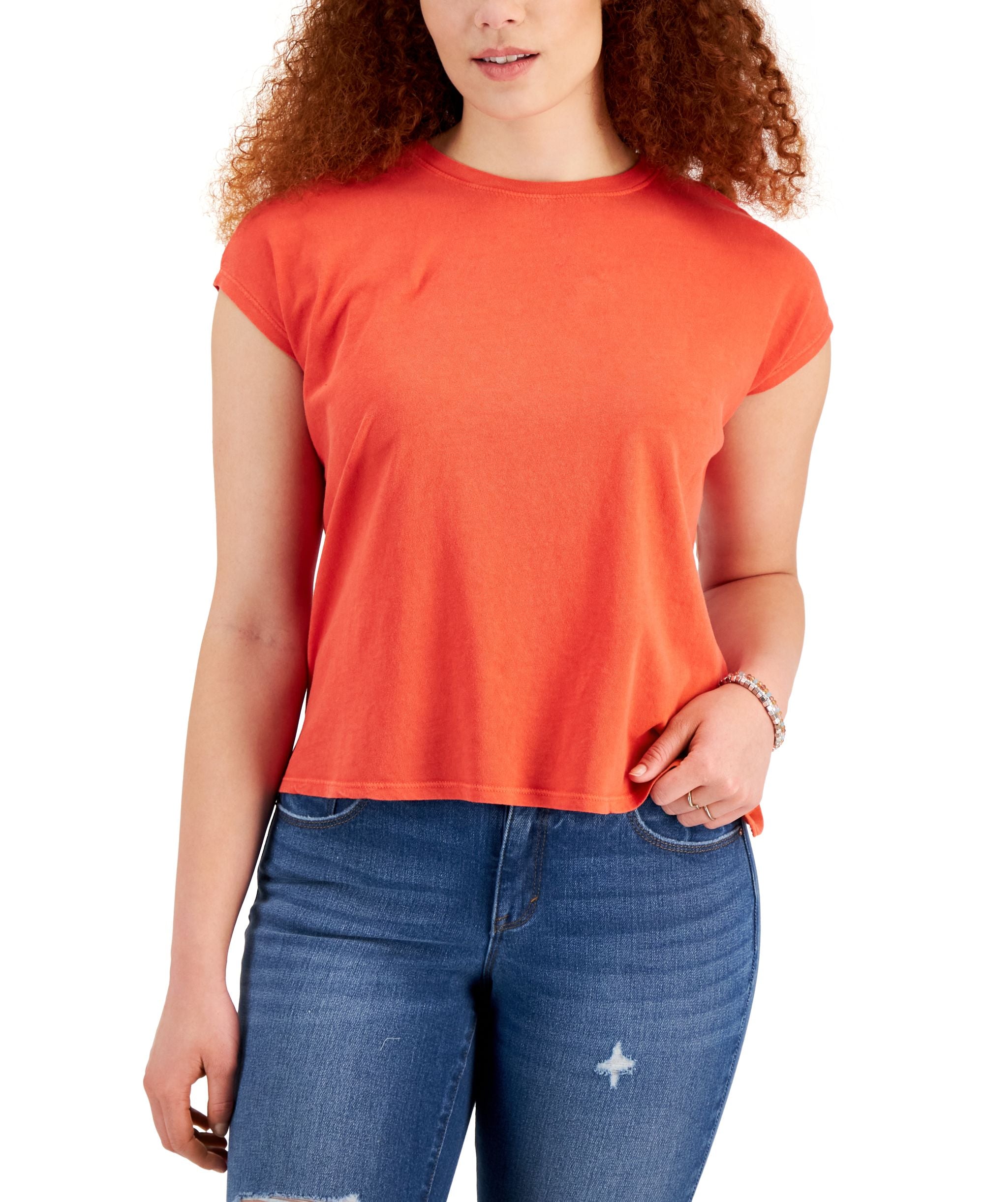 Style & Co Womens Cotton Crewneck T-Modern Shirt
