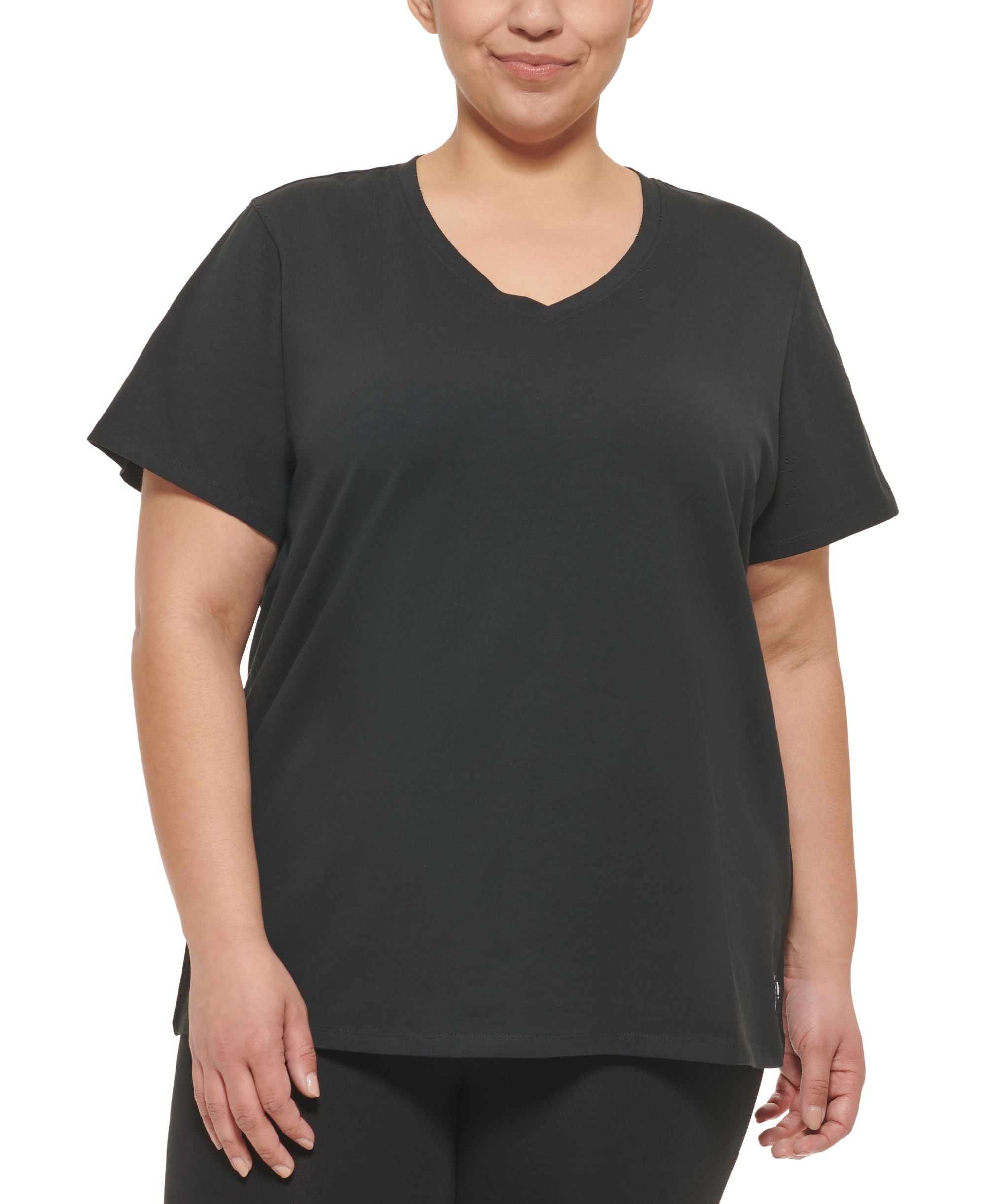 DKNY Sport Plus Size V Neck Tee