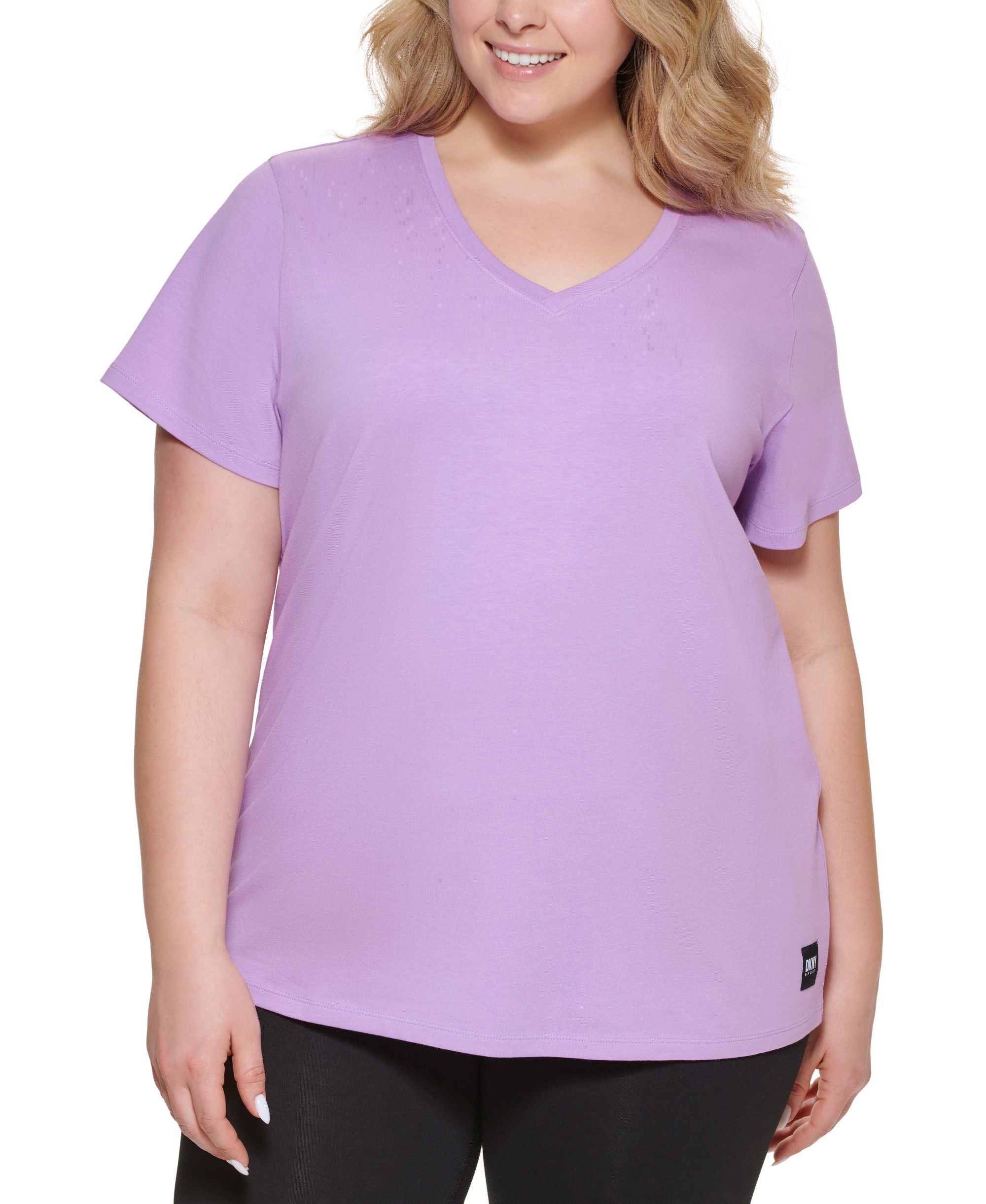 DKNY Sport Plus Size V Neck Tee