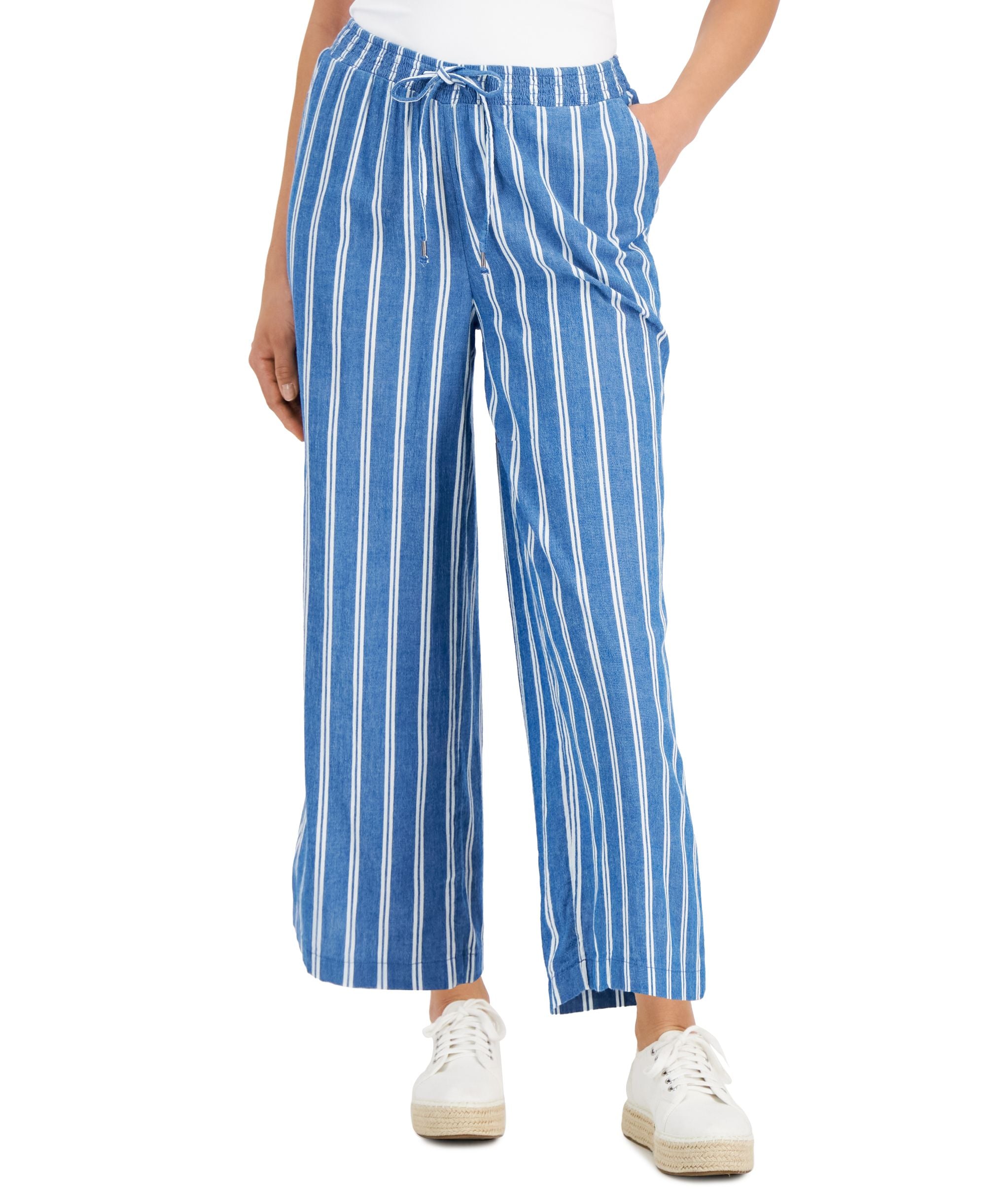 Style & Co Petite Striped Cropped Signature Pants