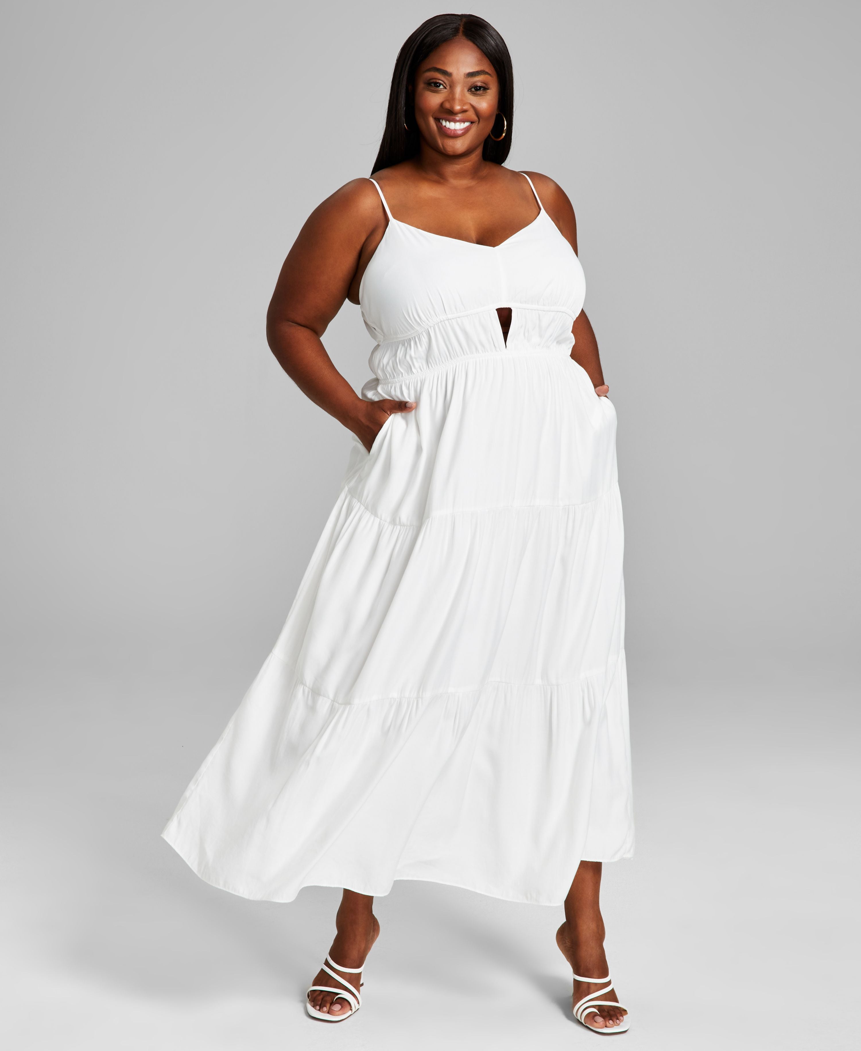 Modern Plus Size Keyhole Maxi Dress