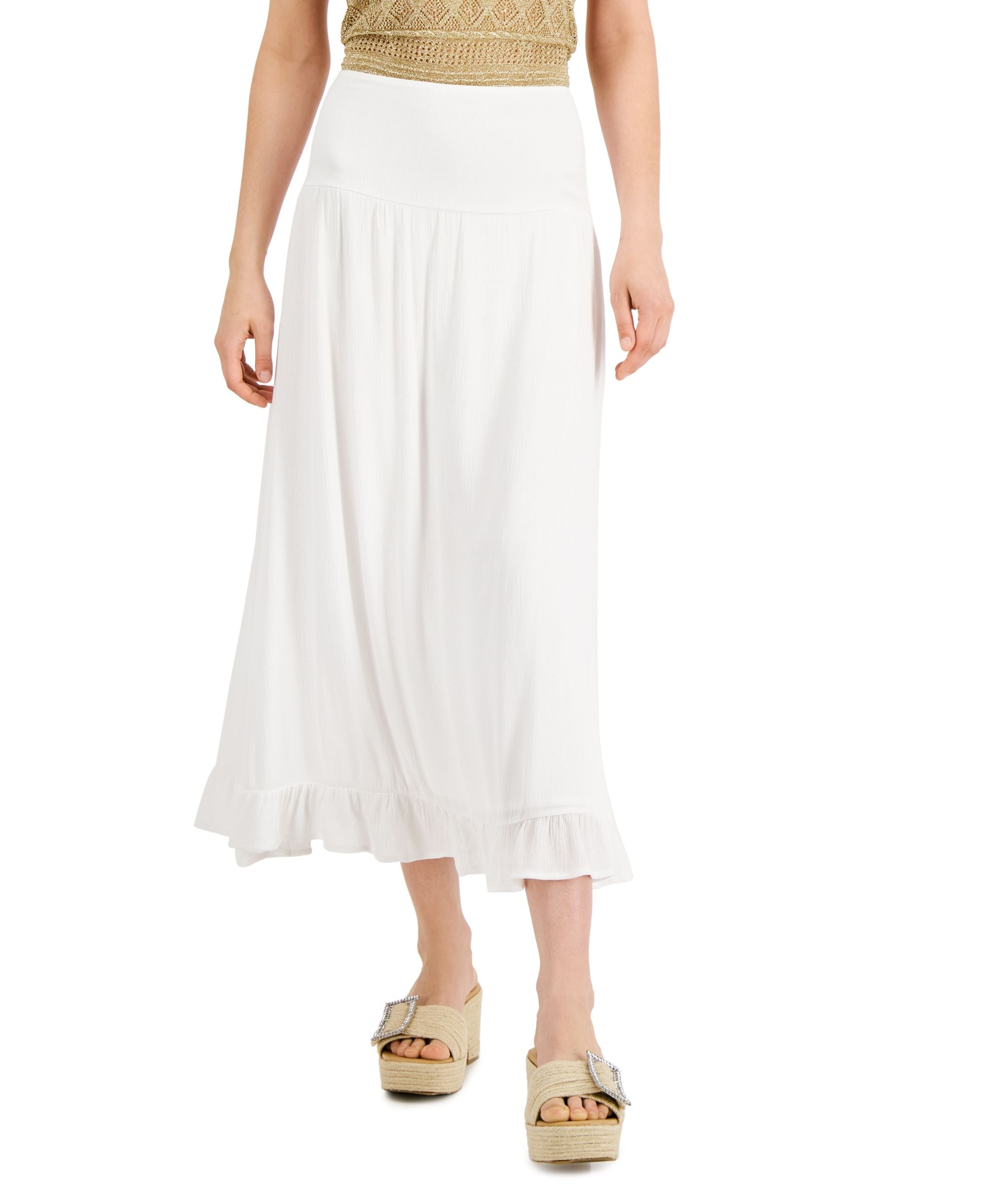 INC International Concepts Womens Crinkle Gauze Modern Skirt