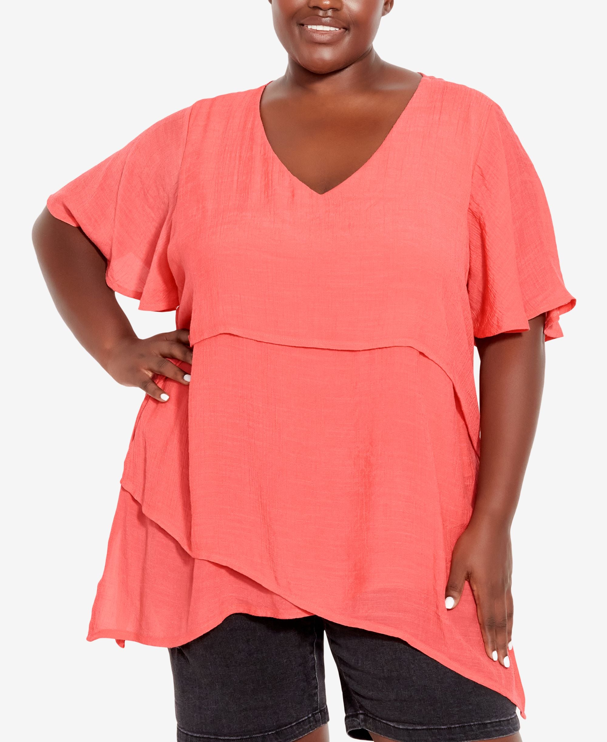 Plus Size Mylah Layer Tunic Premium Top