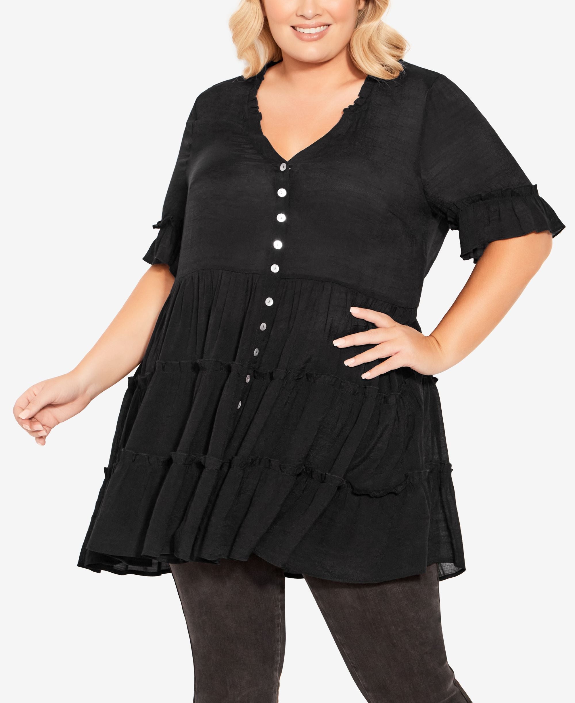 Plus Size Linley Tier Tunic Premium Top