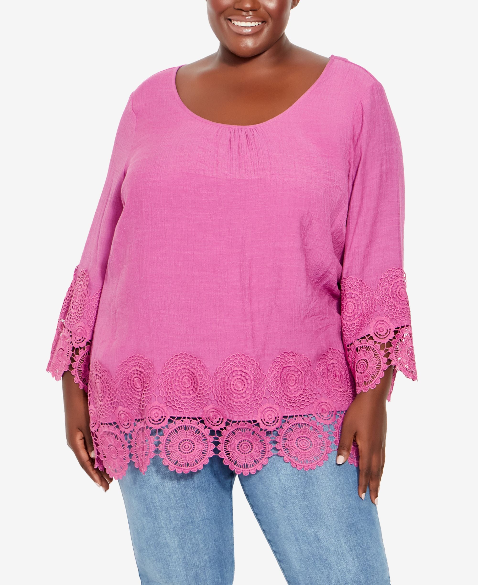 Plus Size Sylvie Crochet Premium Top