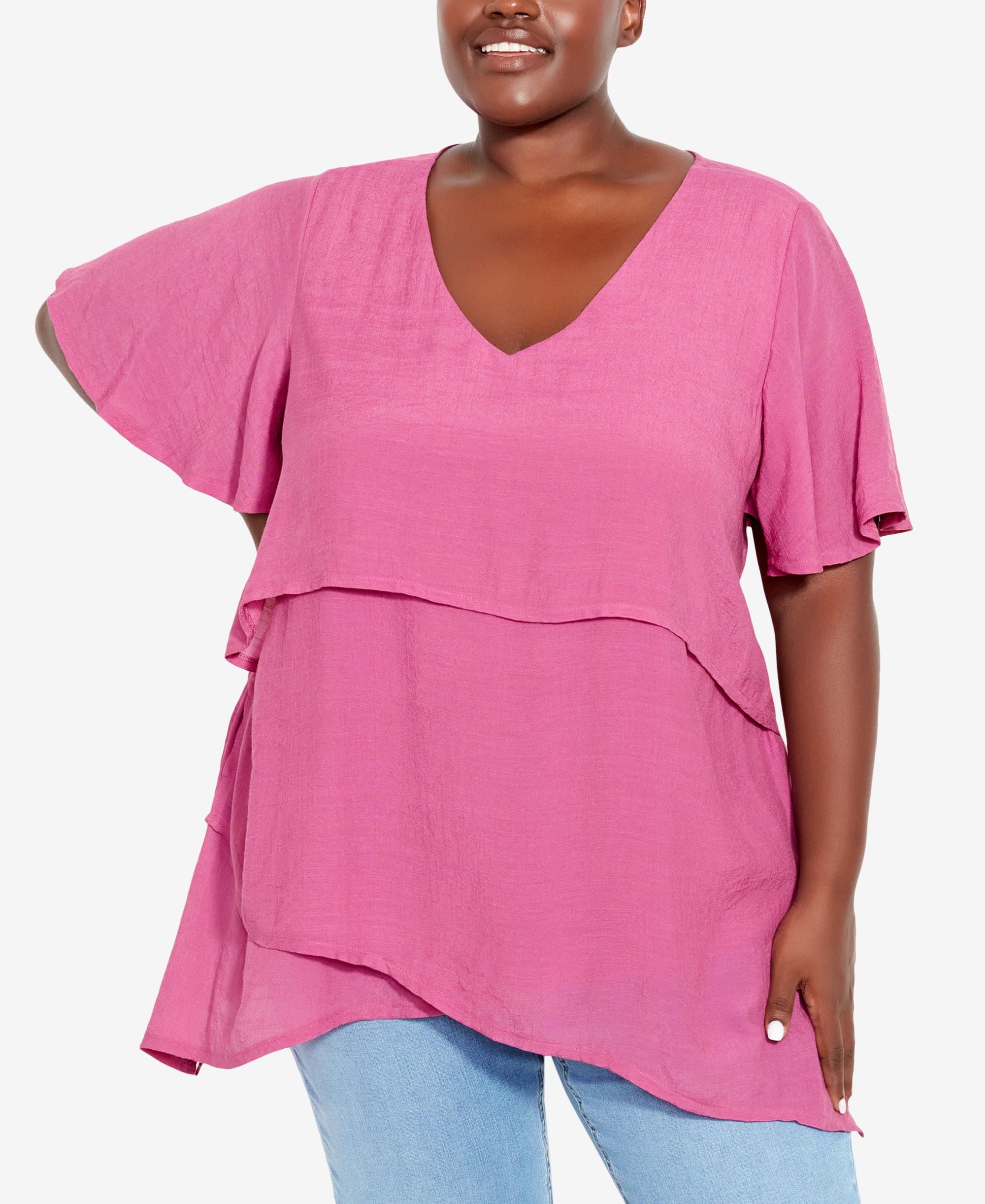 Plus Size Mylah Layer Tunic Premium Top