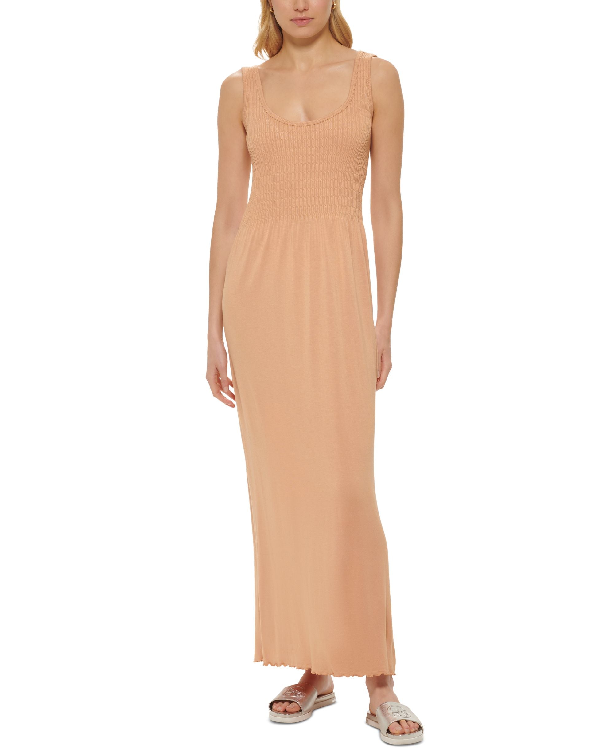 DKNY Premium Jeans Womens Stitch Yoke Maxi Dress