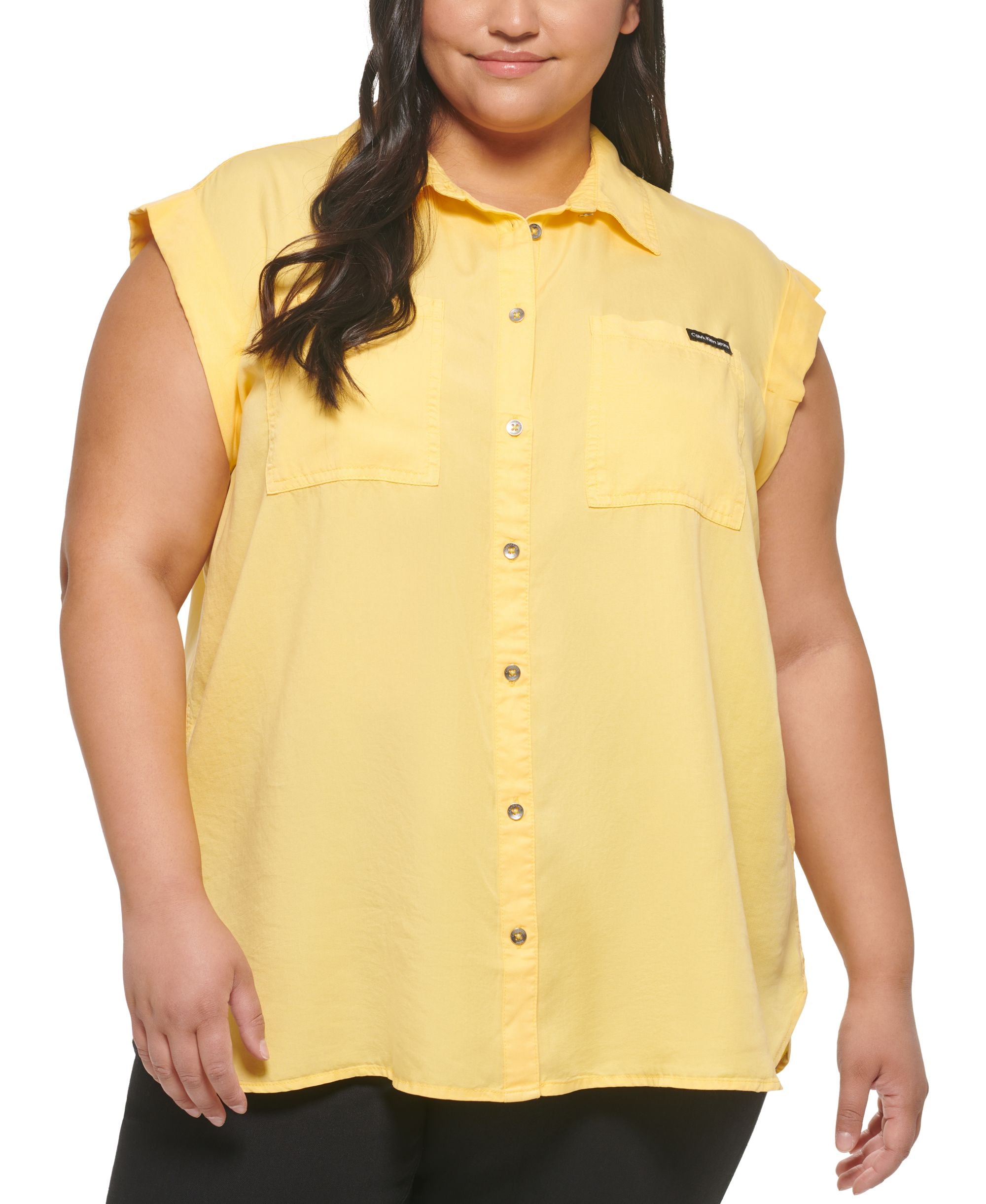 Calvin Klein Premium Jeans Modern Plus Size Cuffed Sleeve Premium Top
